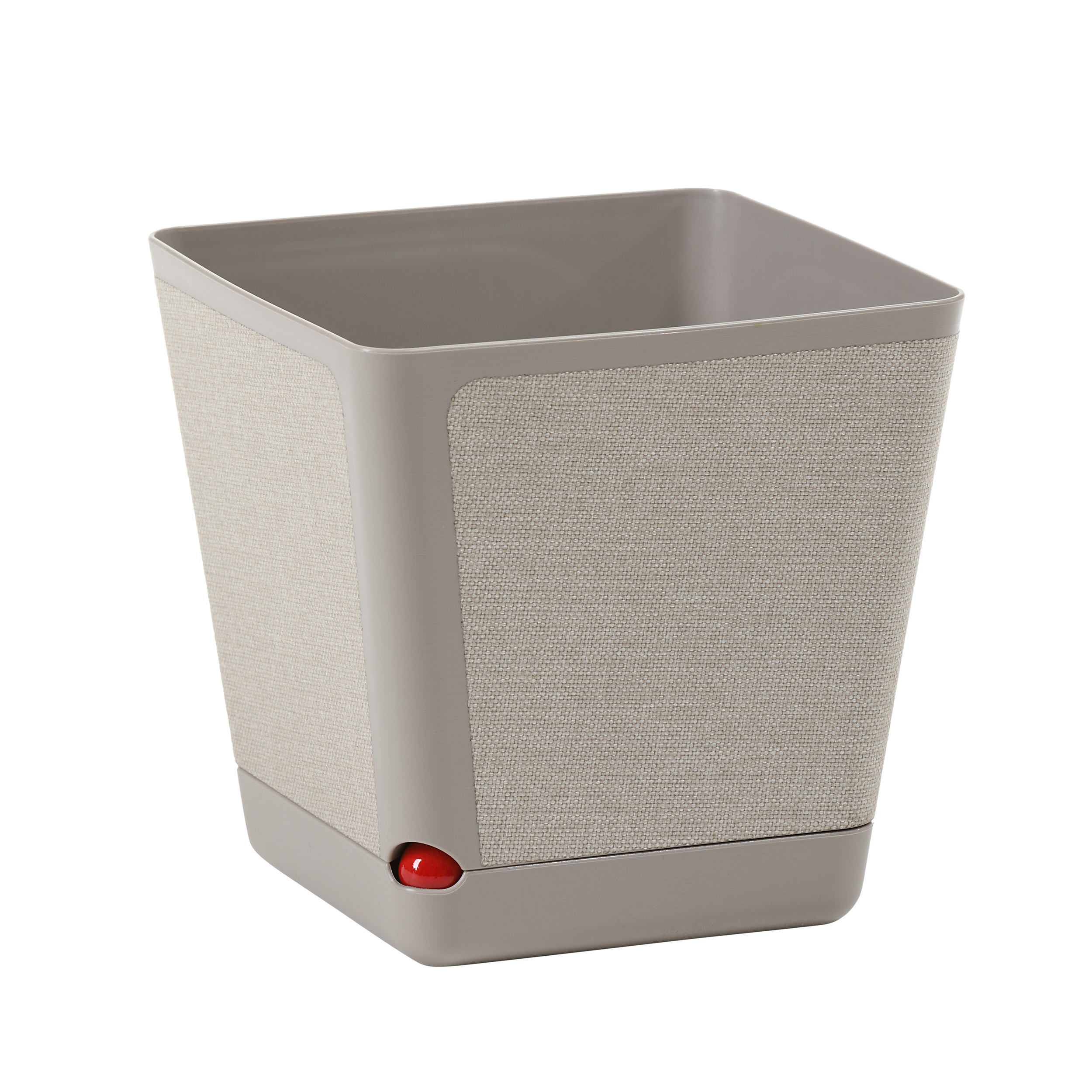 Donica z podstawką plastikowa Textil 18x18 cm beżowa