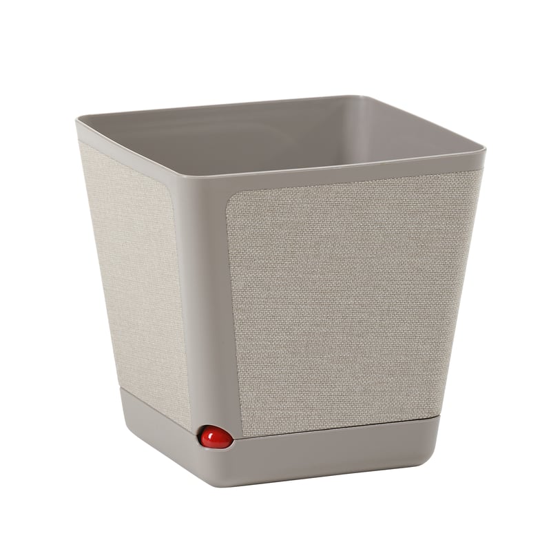 Donica z podstawką plastikowa Textil 18x18 cm beżowa