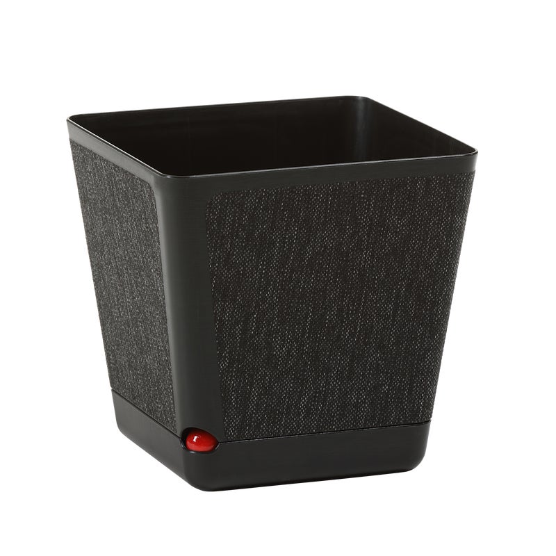 Donica z podstawką plastikowa Textil 18x18 cm czarna