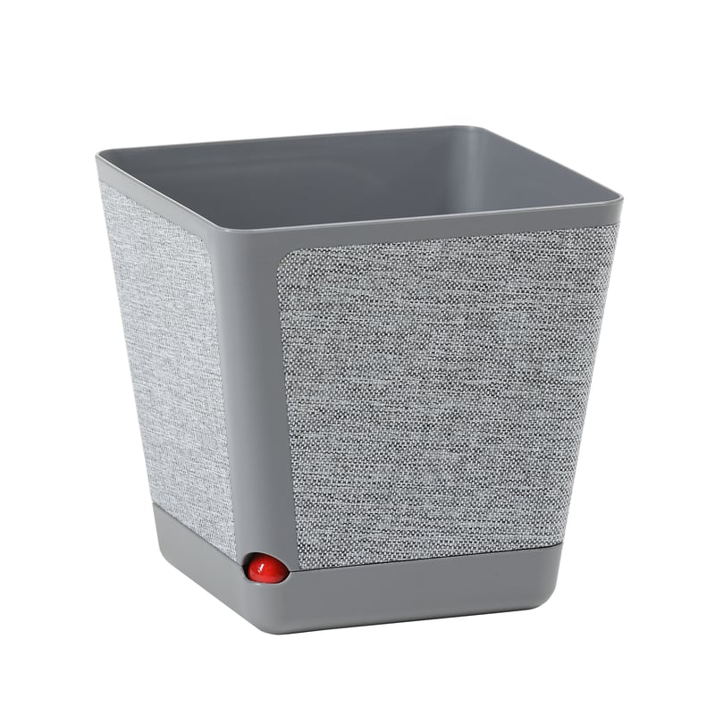 Donica z podstawką plastikowa Textil 18x18 cm szara