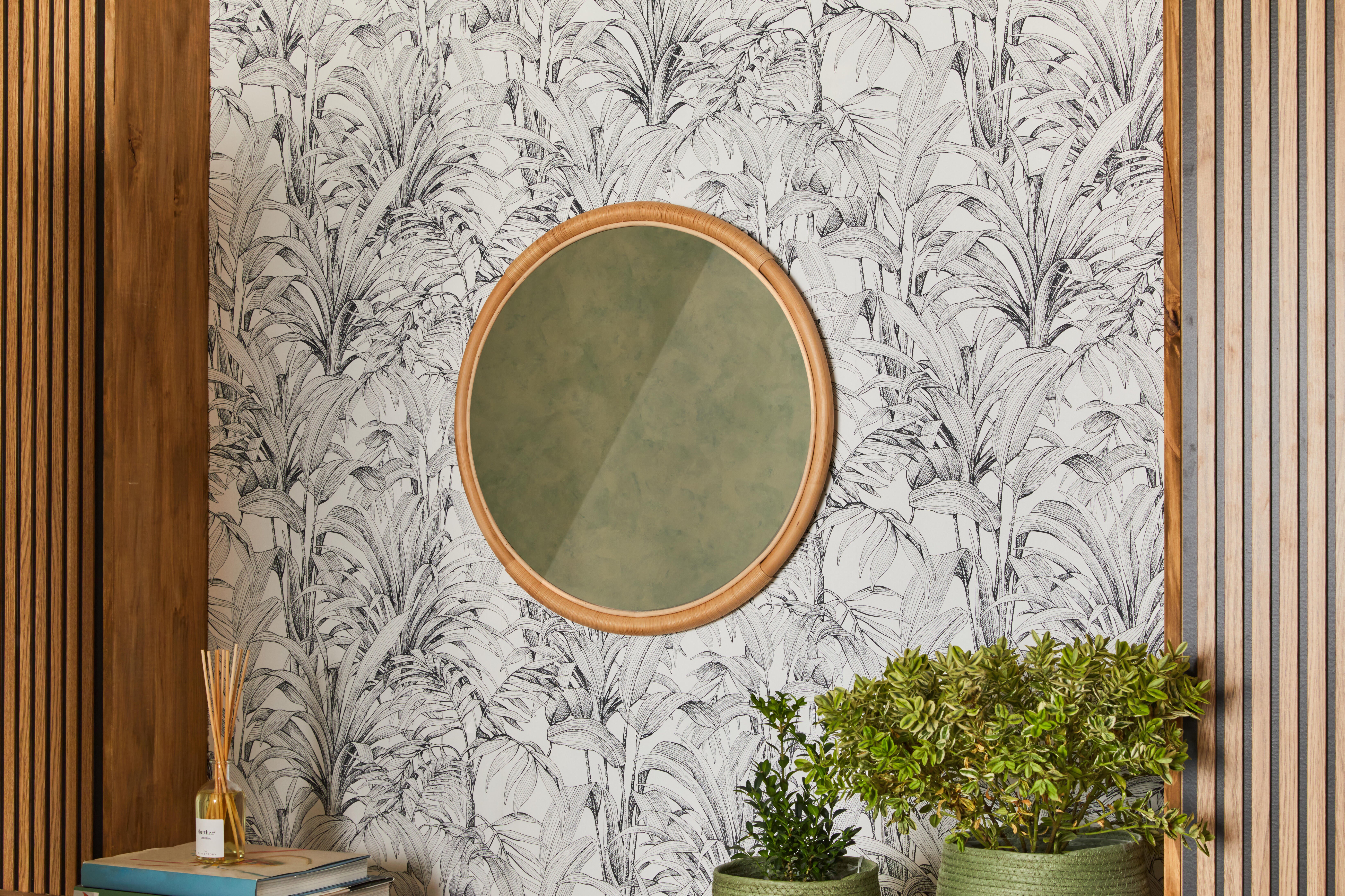 Espelho decorativo com moldura Rattan 58x58 cm - 5