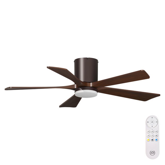 Ventilador de techo con luz silencioso DC Arte Confort Atenea madera natural 122 cm