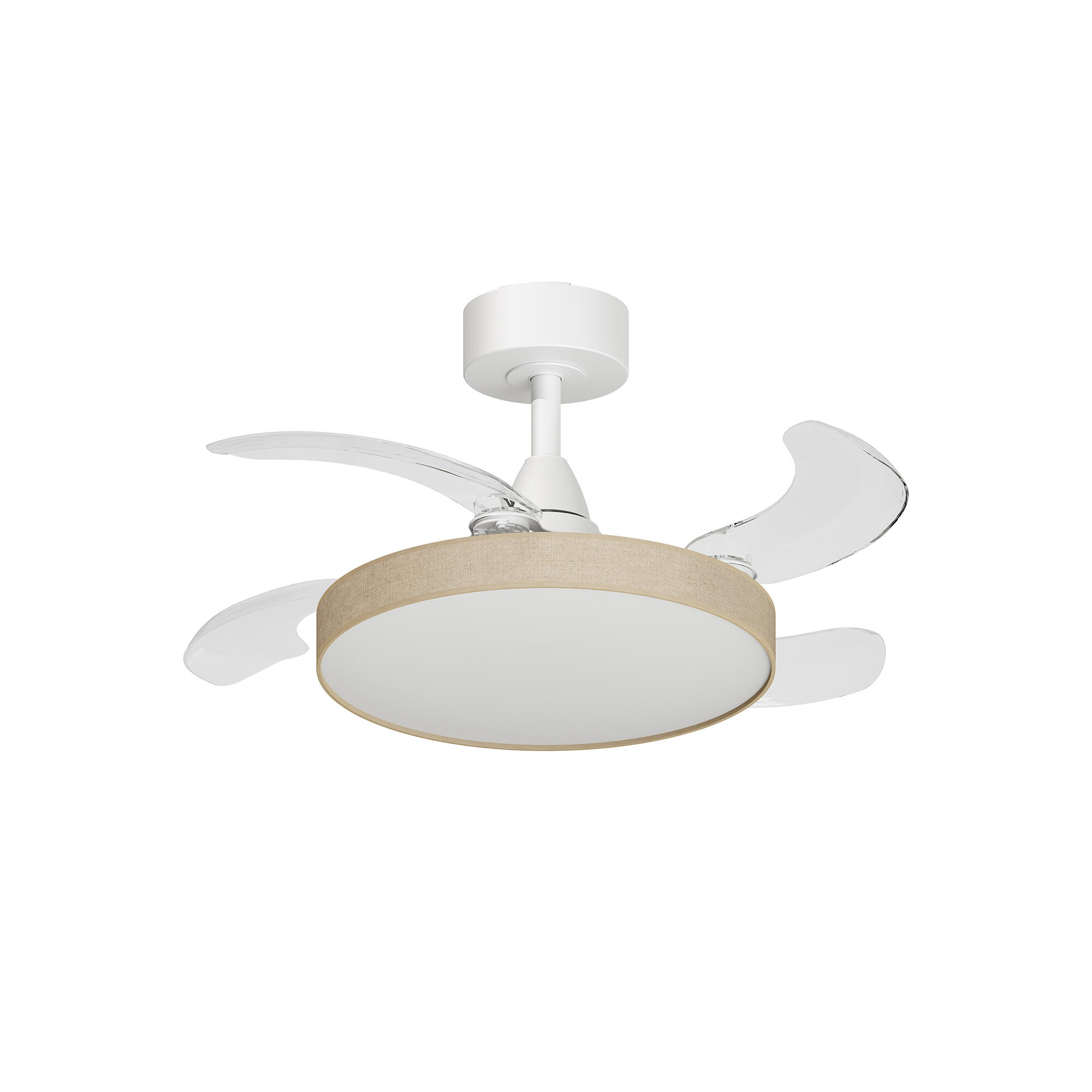 Ventilador de techo con luz silencioso DC 24W con mando ø91 cm Beatriz ARTE CONFORT blanco luz CCT 4 aspas retráctiles tipo lámpara| 6 velocidades| modo verano/invierno| temporizador| brisa| recomendado para <13m² - 2