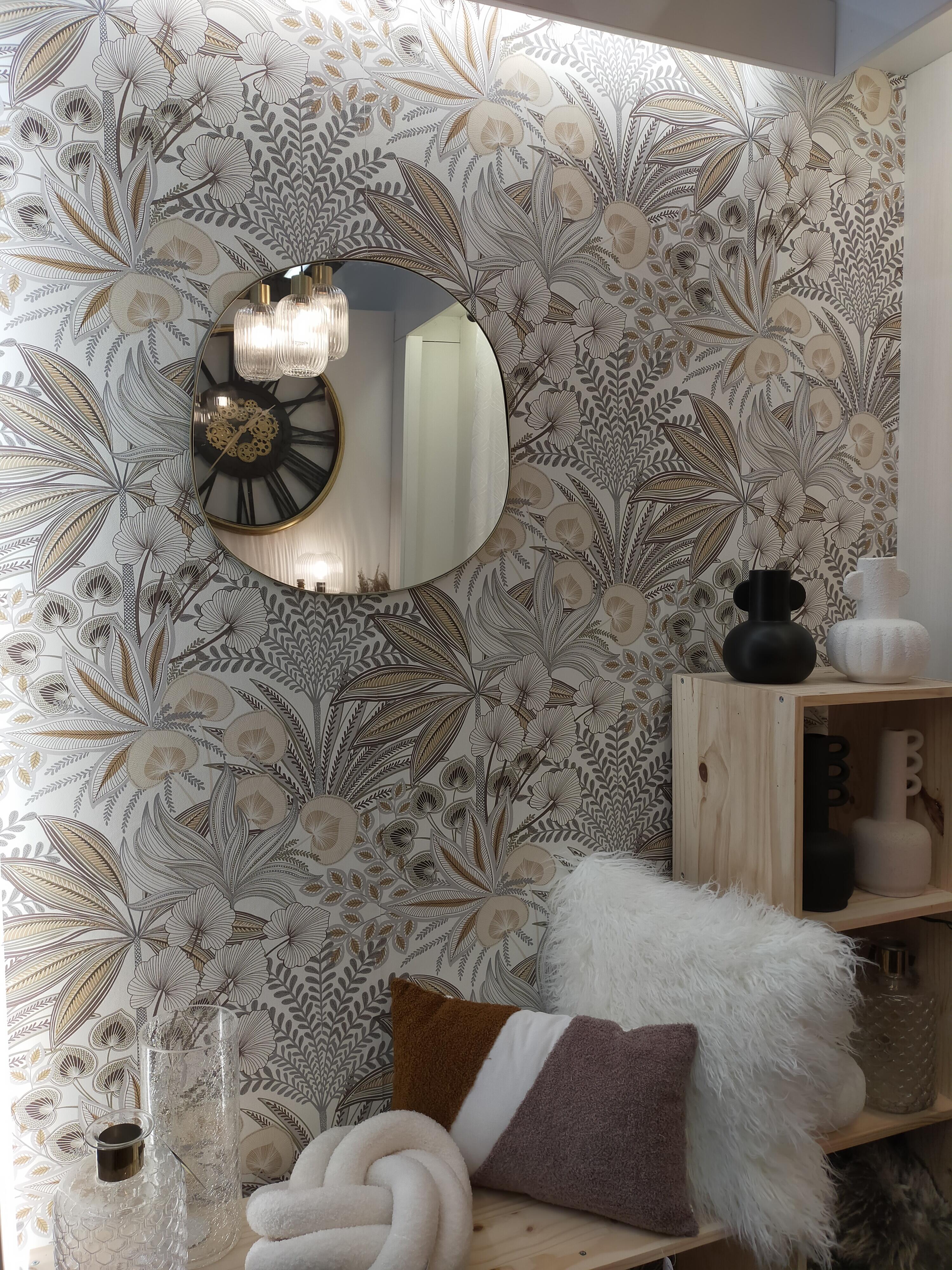 Papier peint intissé Feuille Jody beige - 2