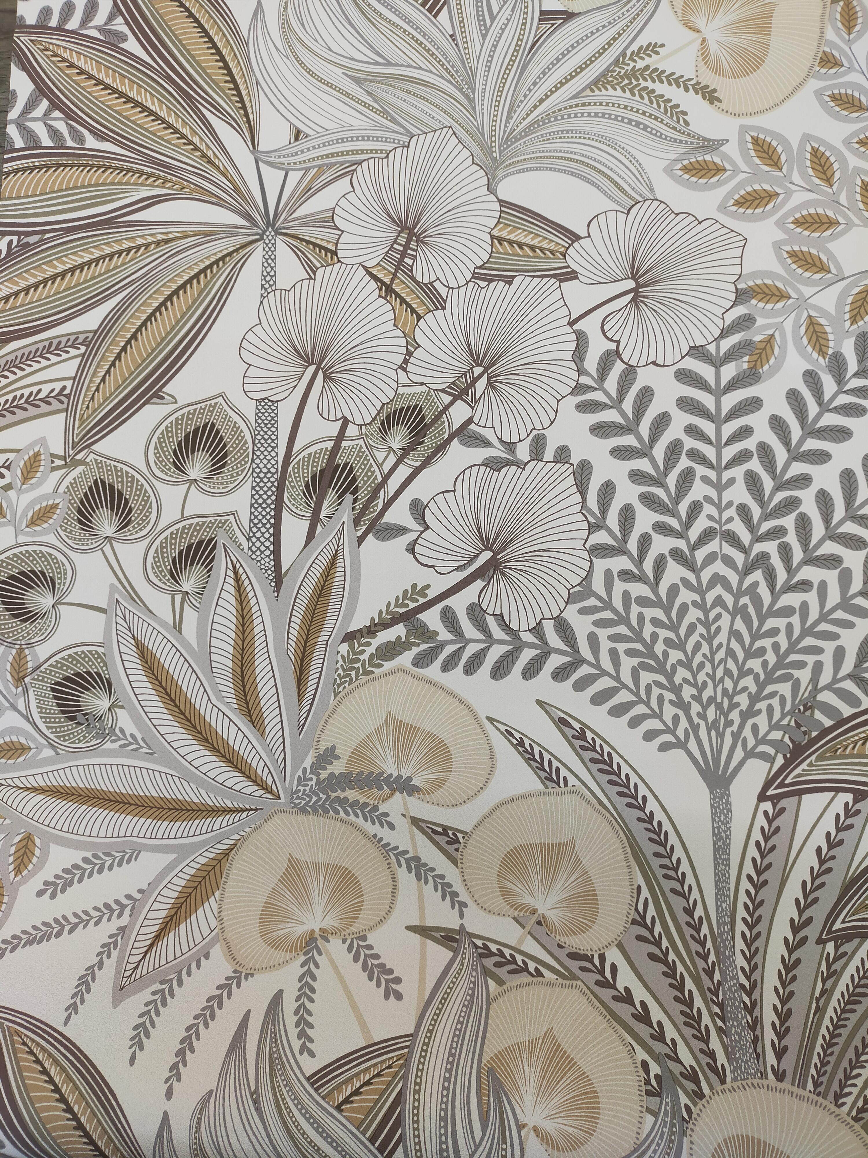 Papier peint intissé Feuille Jody beige - 4