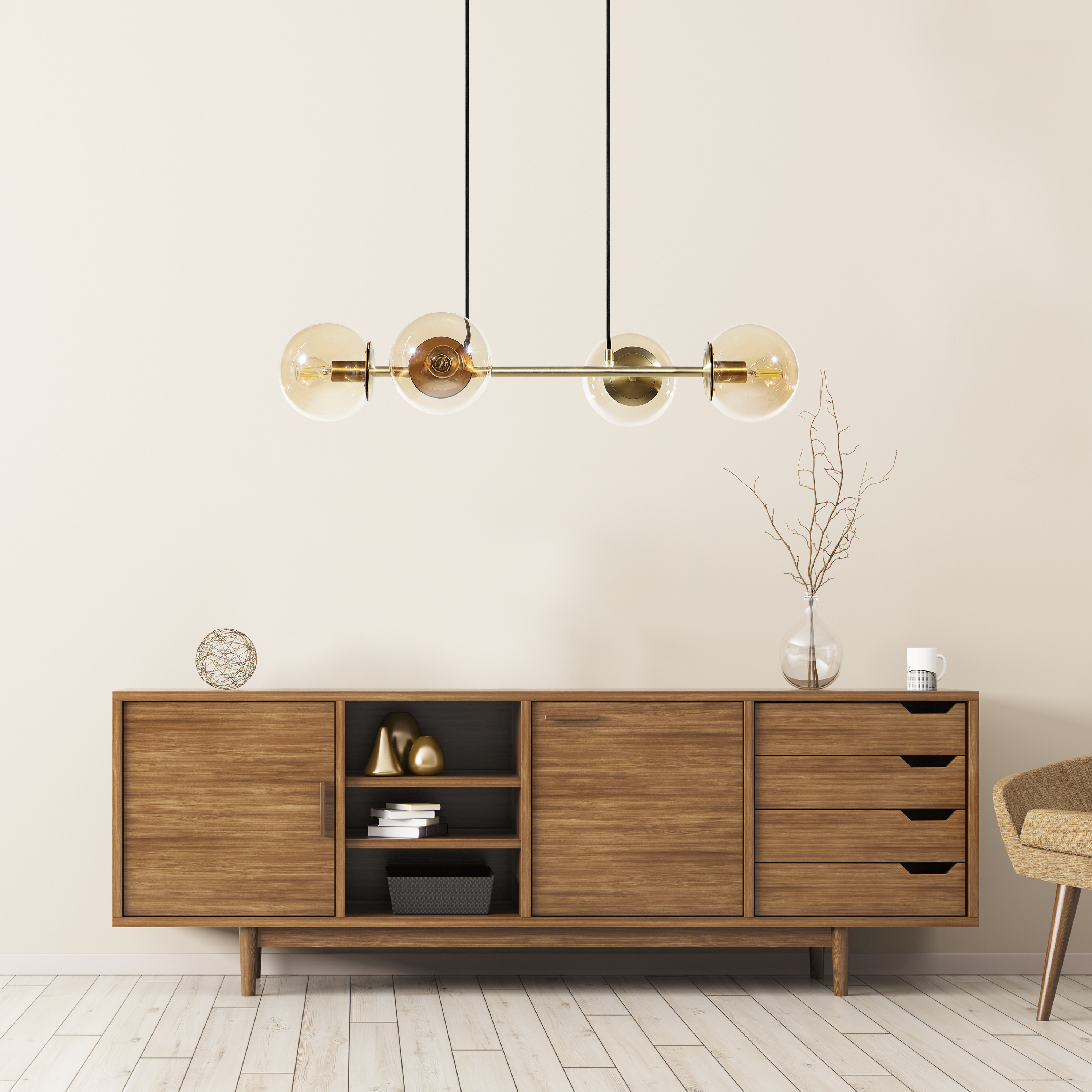 Lampa wisząca Callas bursztyn 4 x E14 Inspire - 10