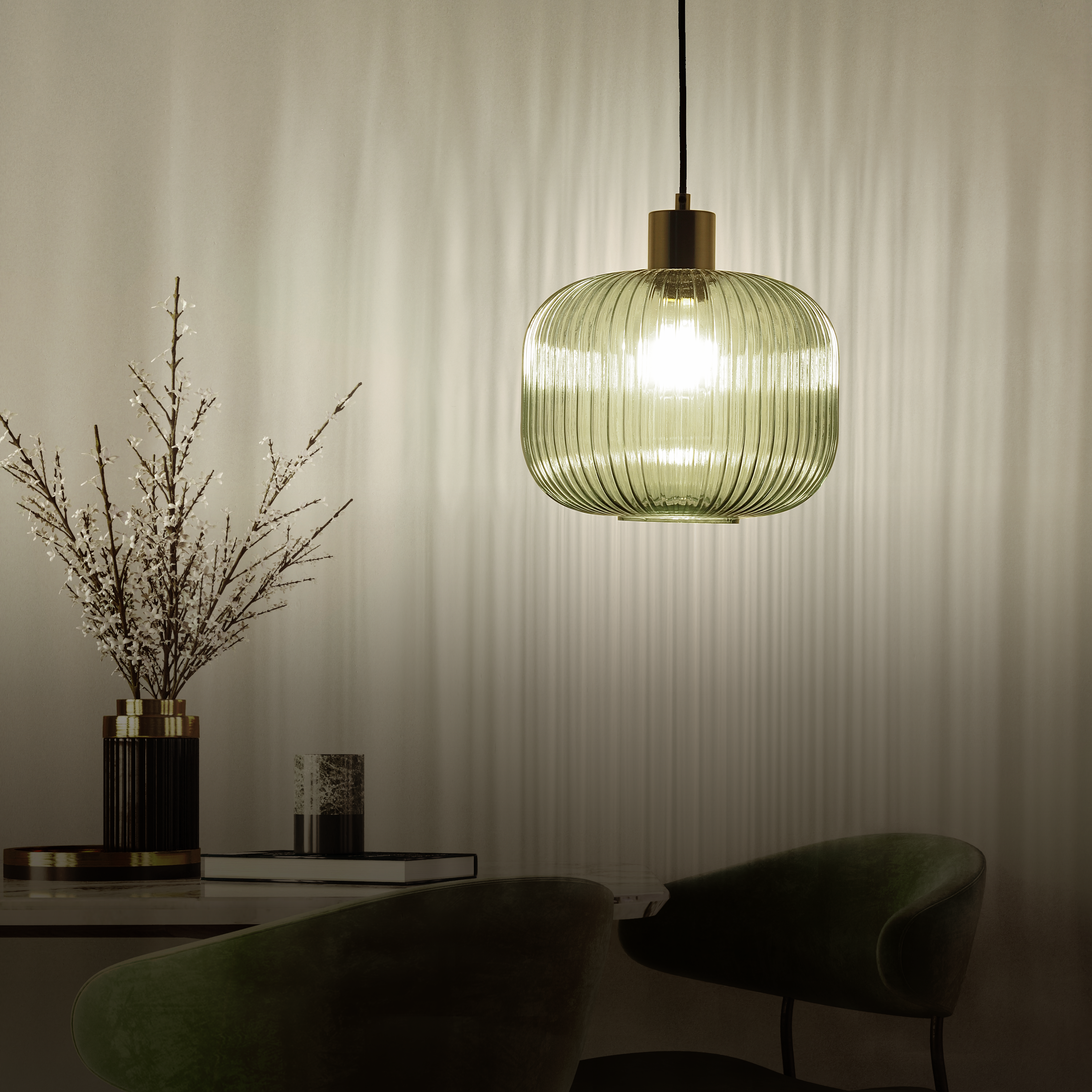 Lampa wisząca Dipsy zielona E27 Inspire - 13