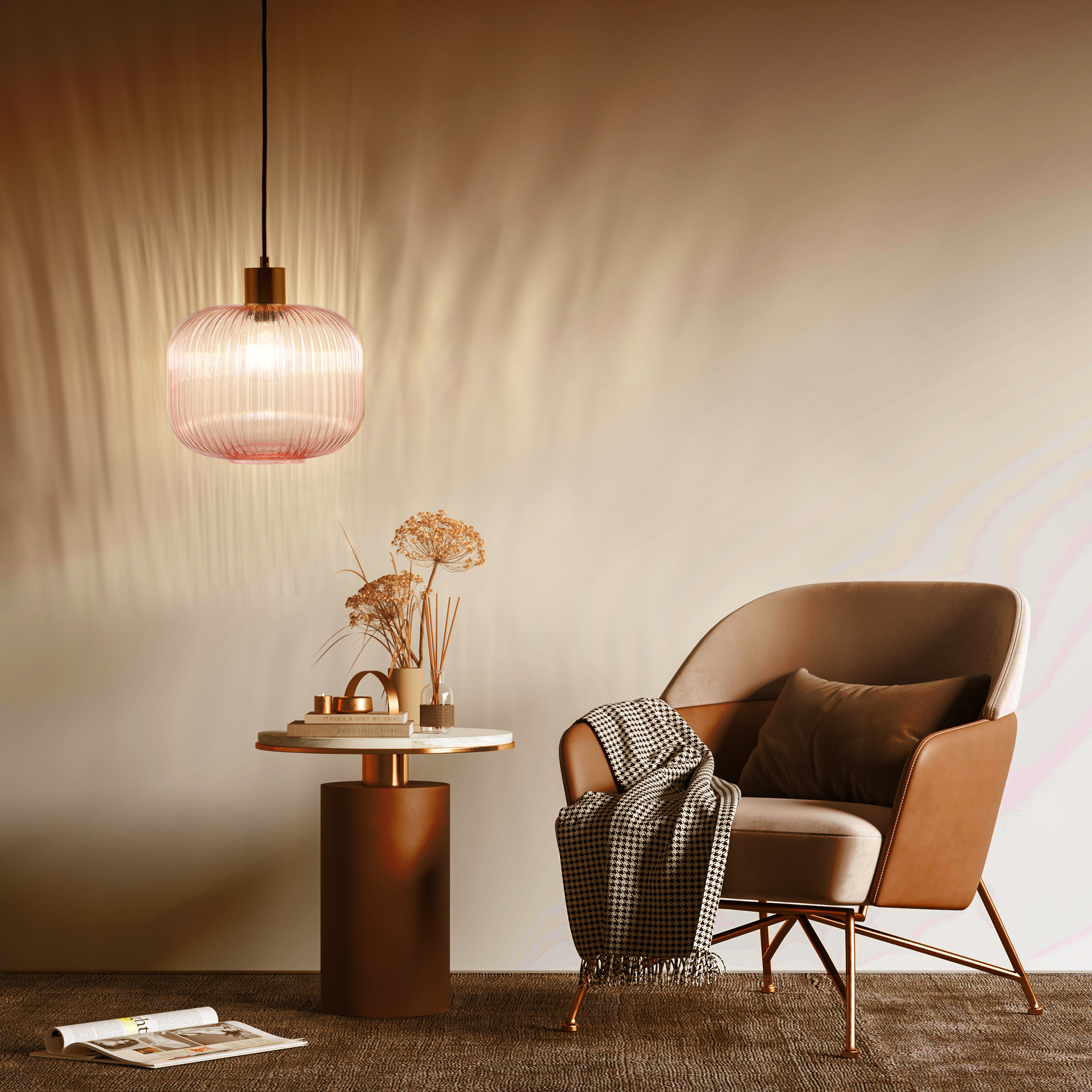 Lampa wisząca Dipsy różowa E27 Inspire - 10