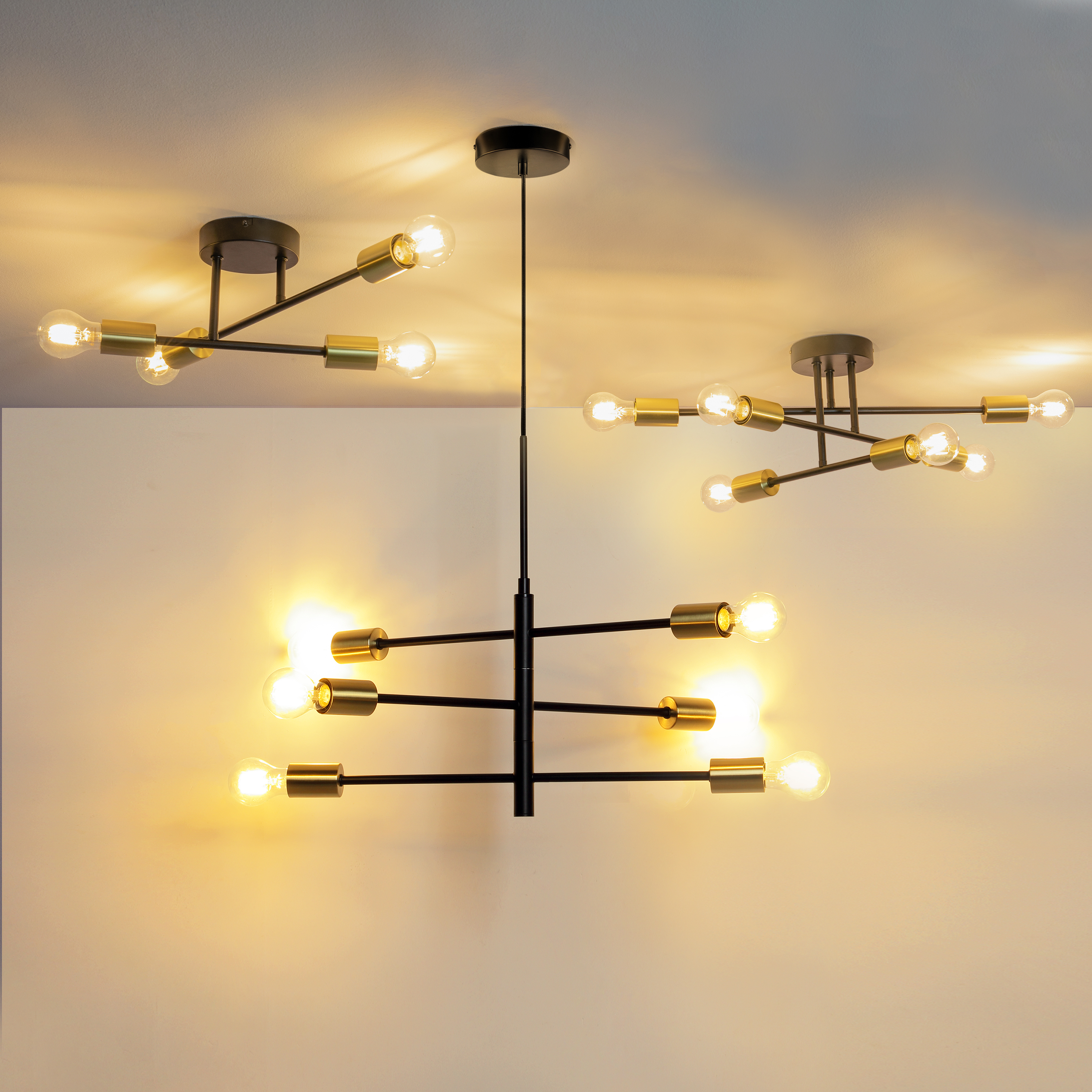 Lampadario Moderno Lina nero 6x E27 Ø60cm INSPIRE - 10