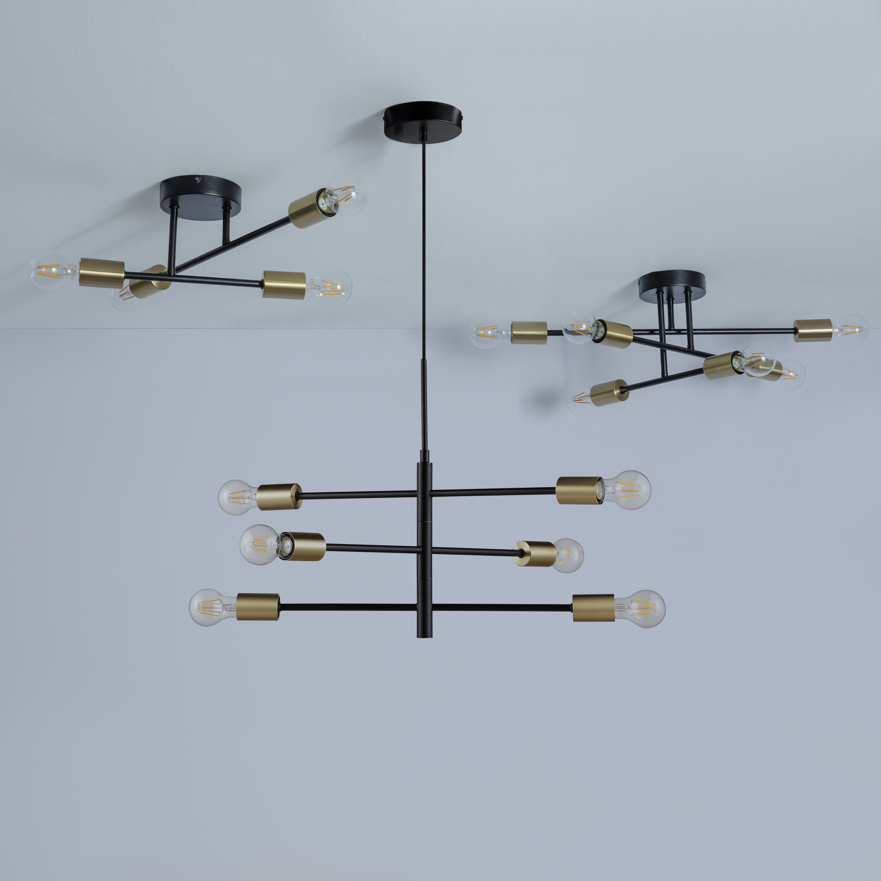 Lampadario Moderno Lina nero 6x E27 Ø60cm INSPIRE - 11