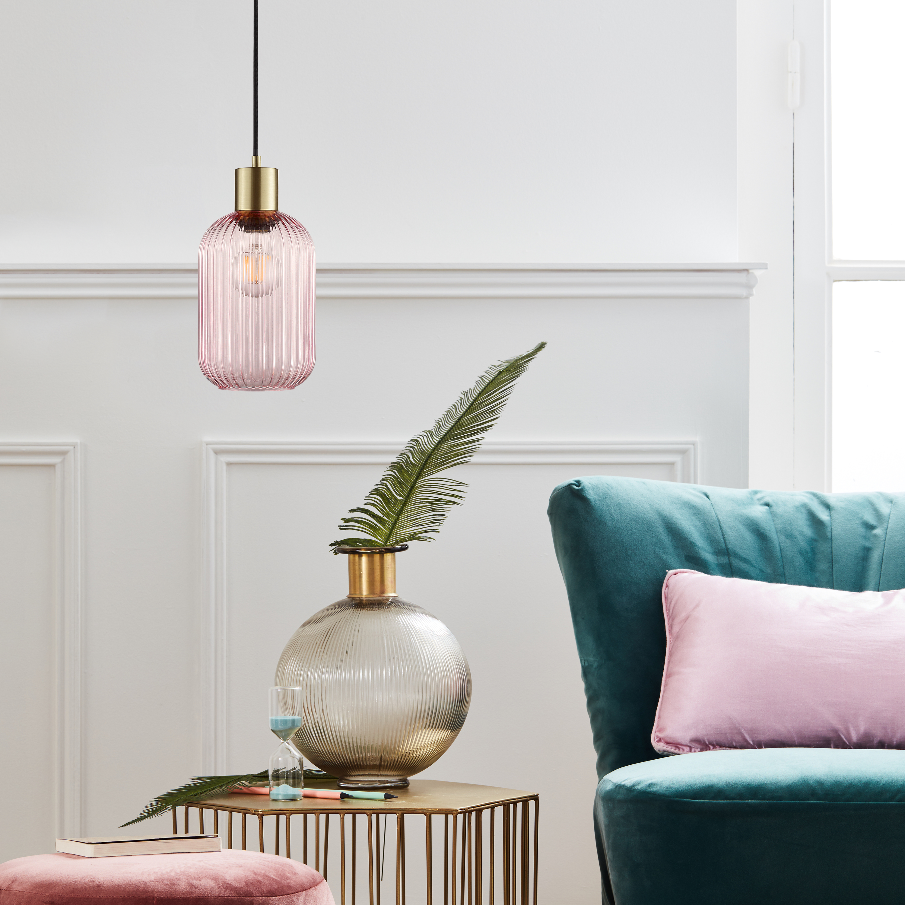 Lampa wisząca Dipsy różowa E27 Inspire - 13