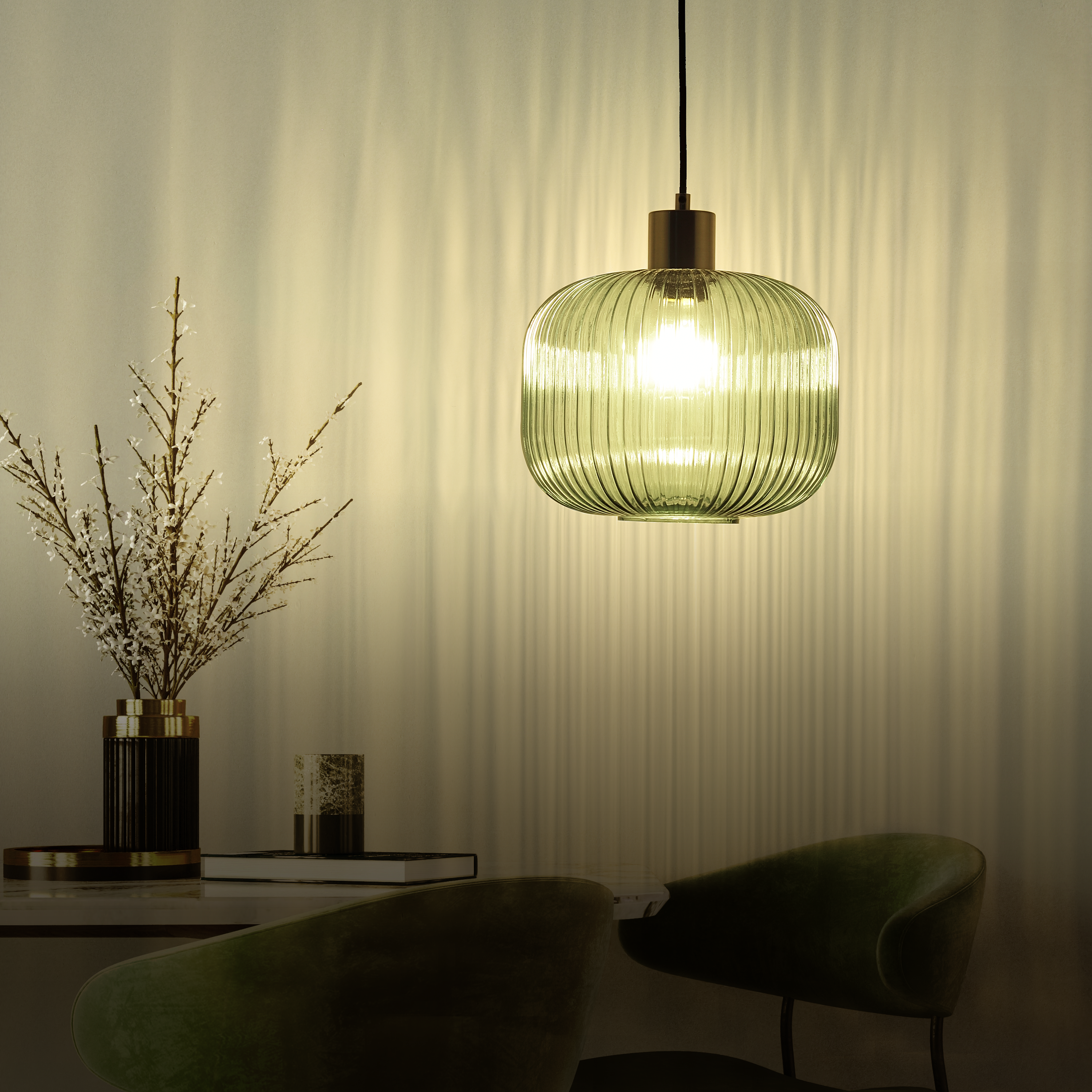 Lampa wisząca Dipsy zielona E27 Inspire - 10