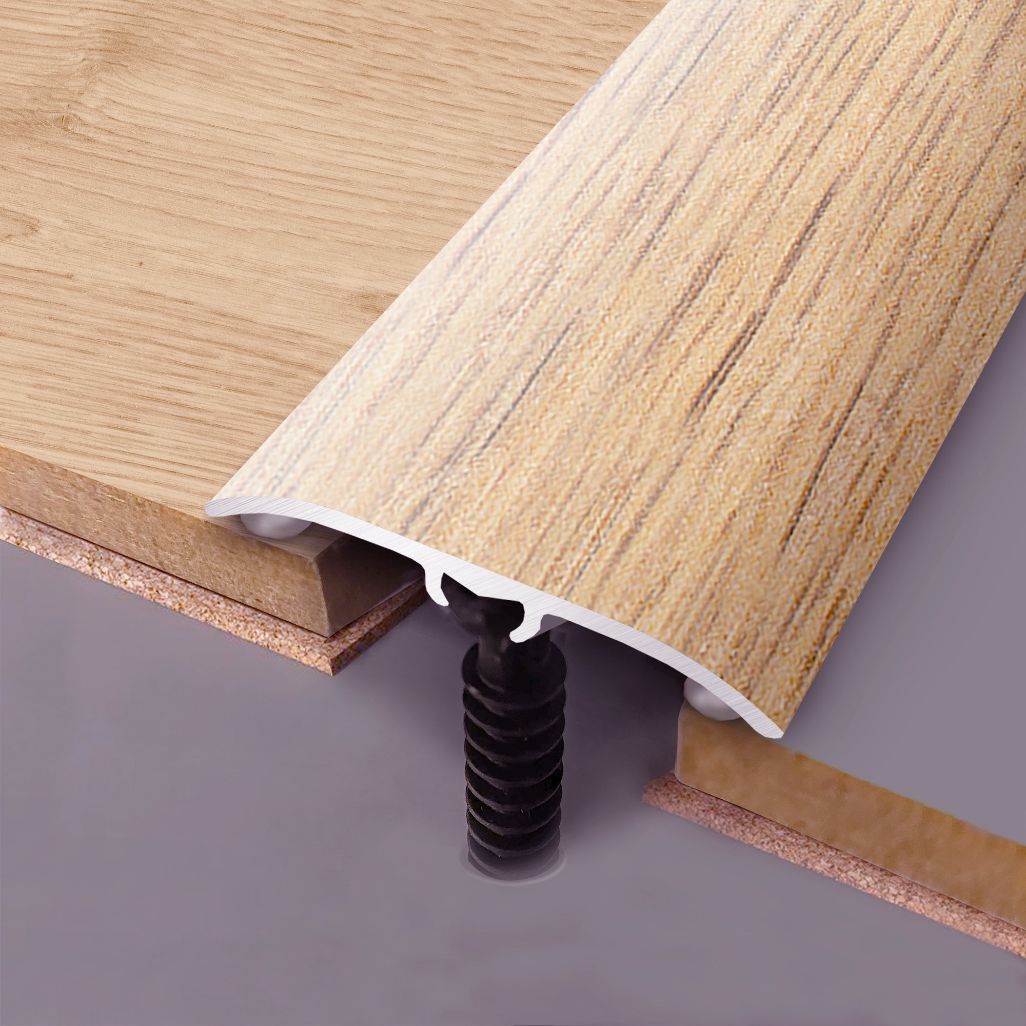 Barre de seuil alu décor amarante à fixer, l.3.7 cm x L.83 cm ARTENS - 3