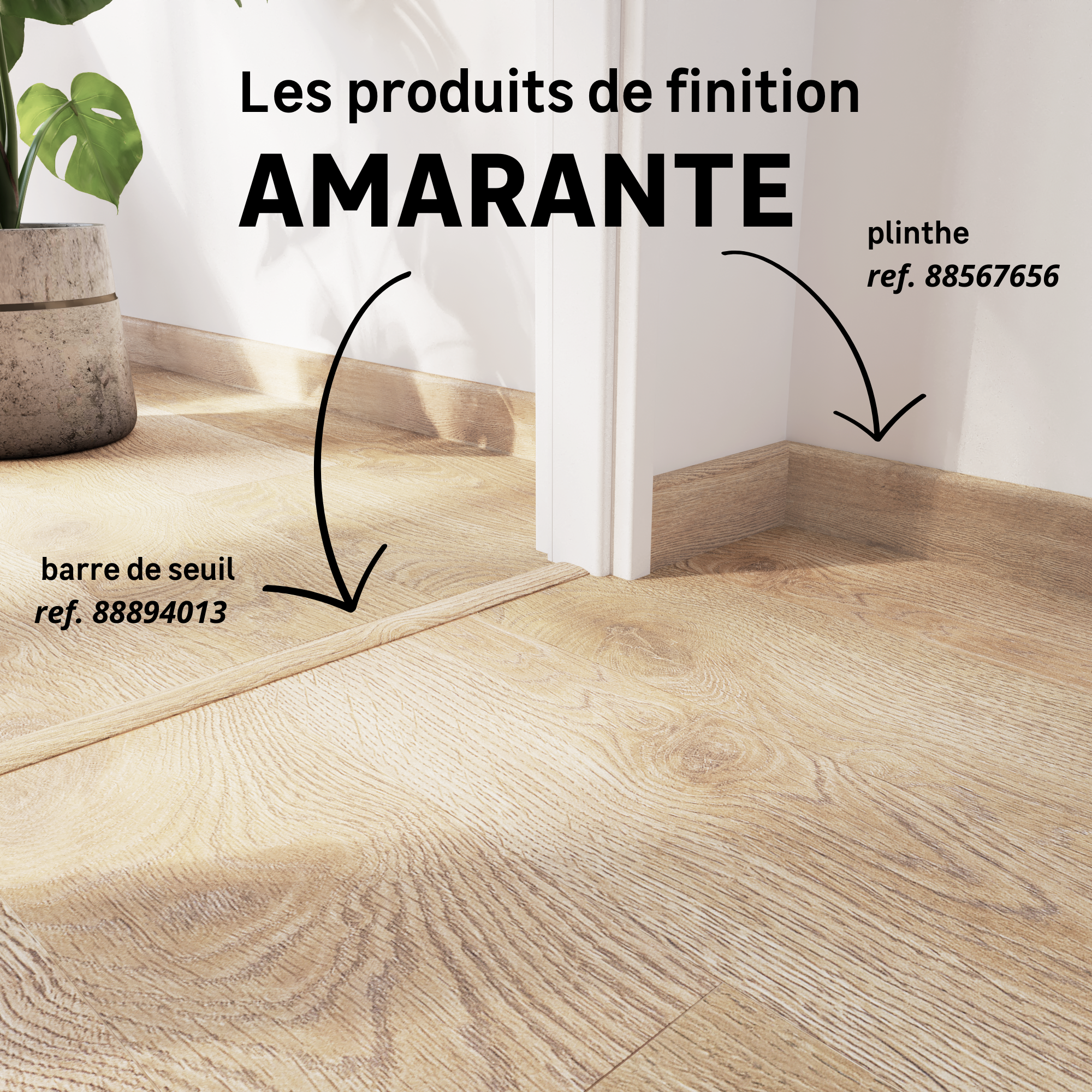 Barre de seuil alu décor amarante à fixer, l.3.7 cm x L.83 cm ARTENS - 5
