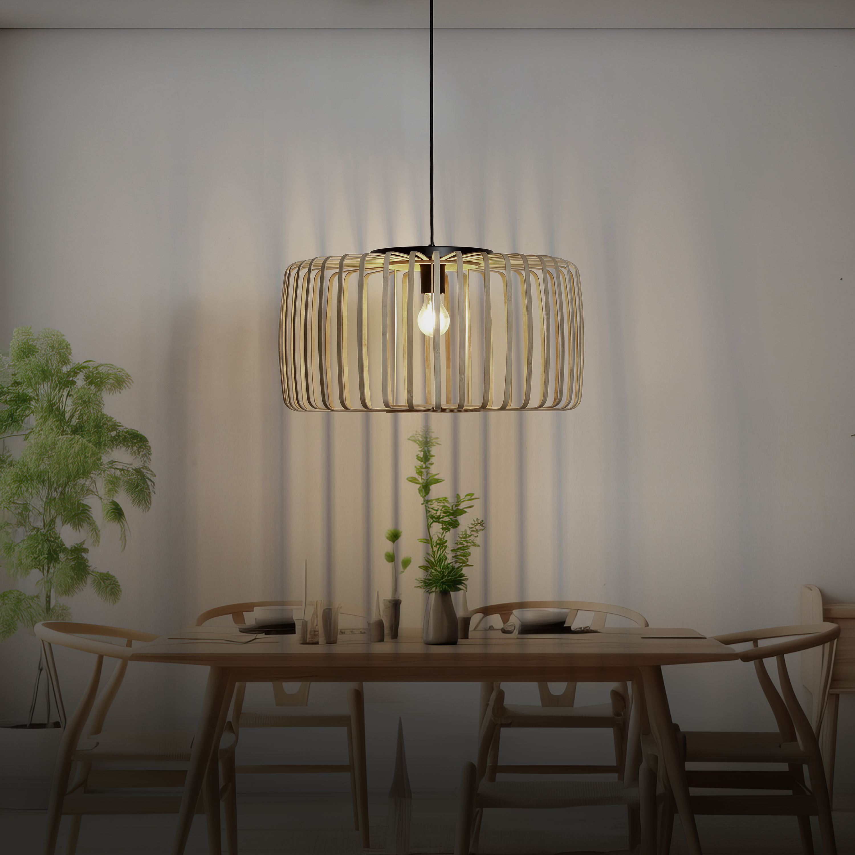 Lampa wisząca Pecan bambus E27 Inspire - 9