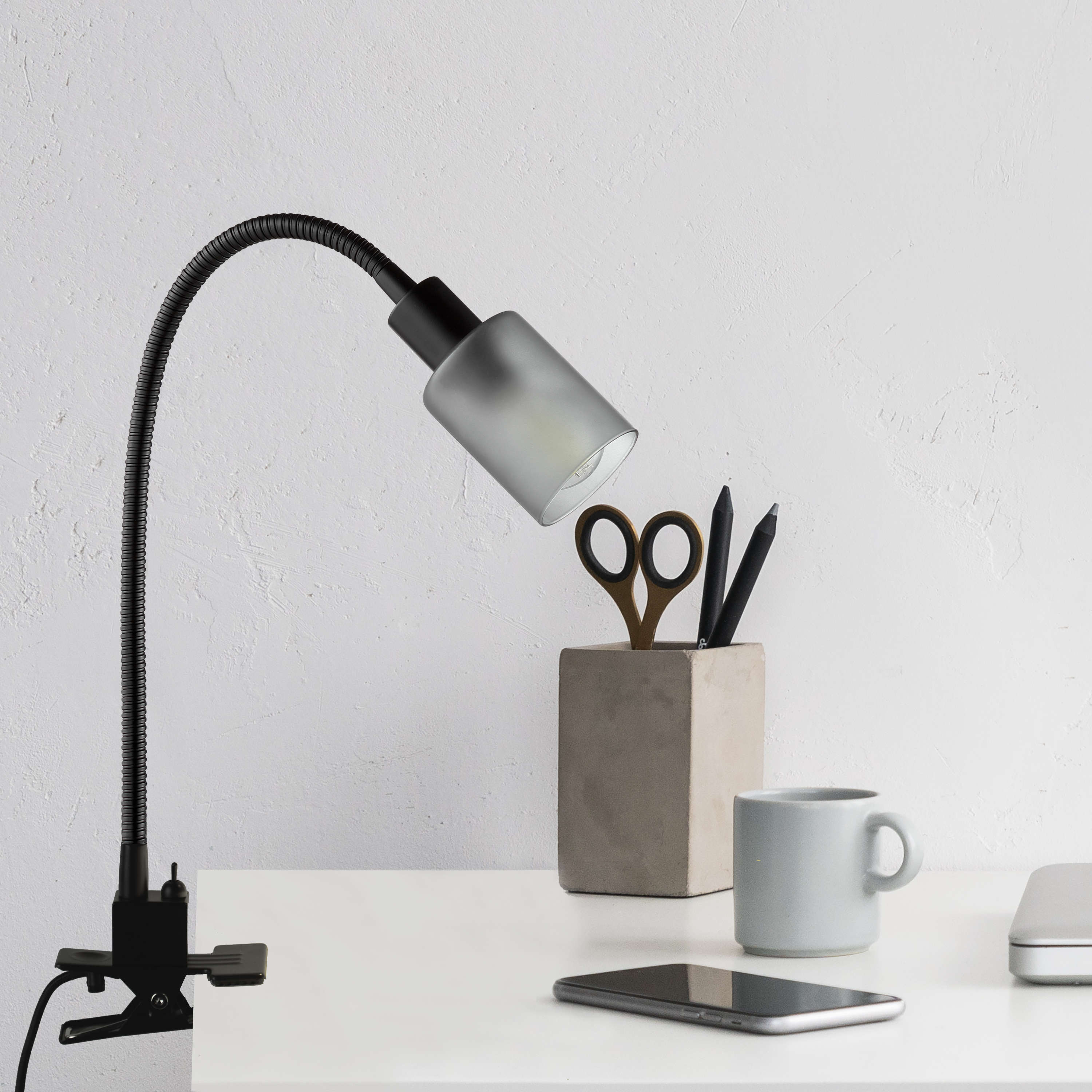 Lampka biurkowa Klips Tekla czarna E14 Inspire - 10