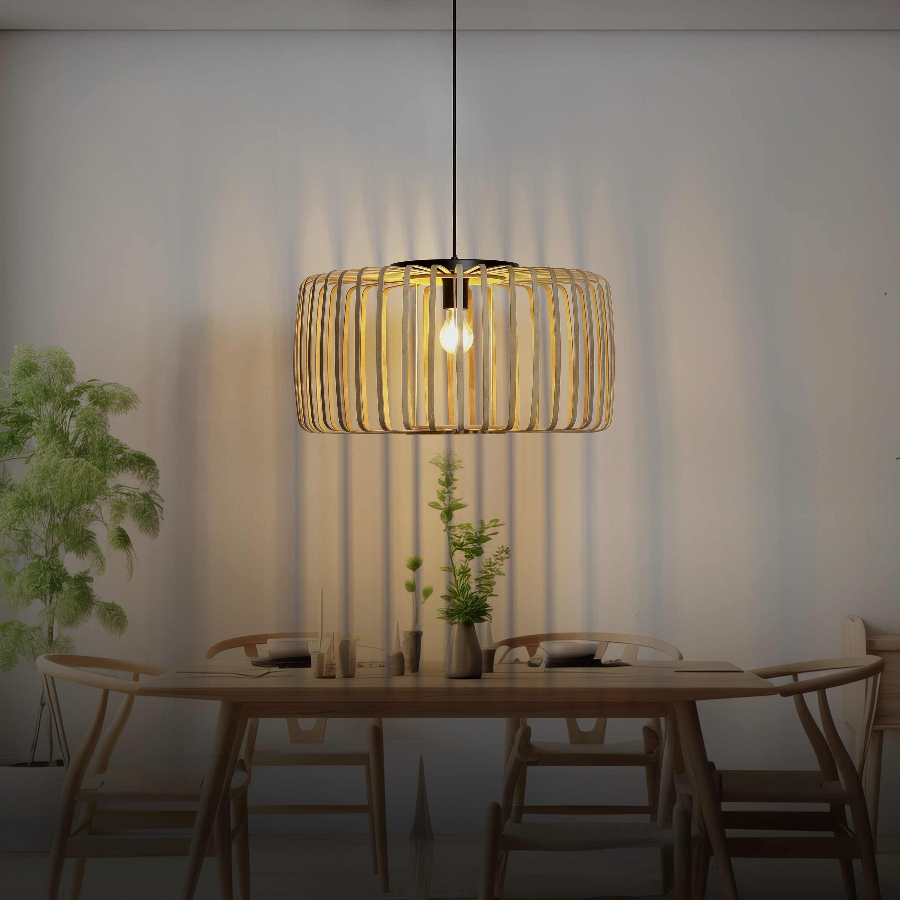 Lampa wisząca Pecan bambus E27 Inspire - 8