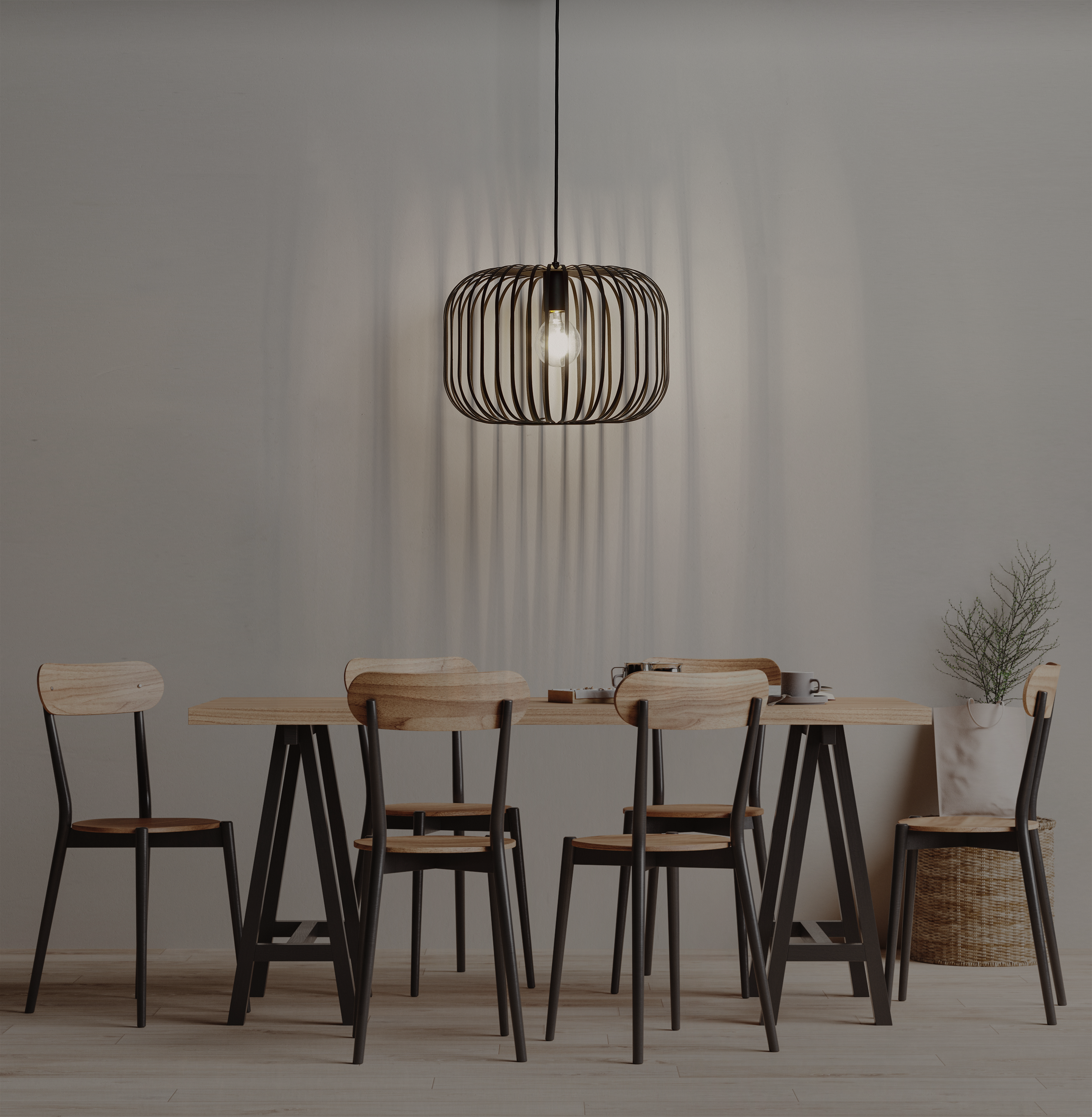 Lampa wisząca Pecan czarna E27 Inspire - 9