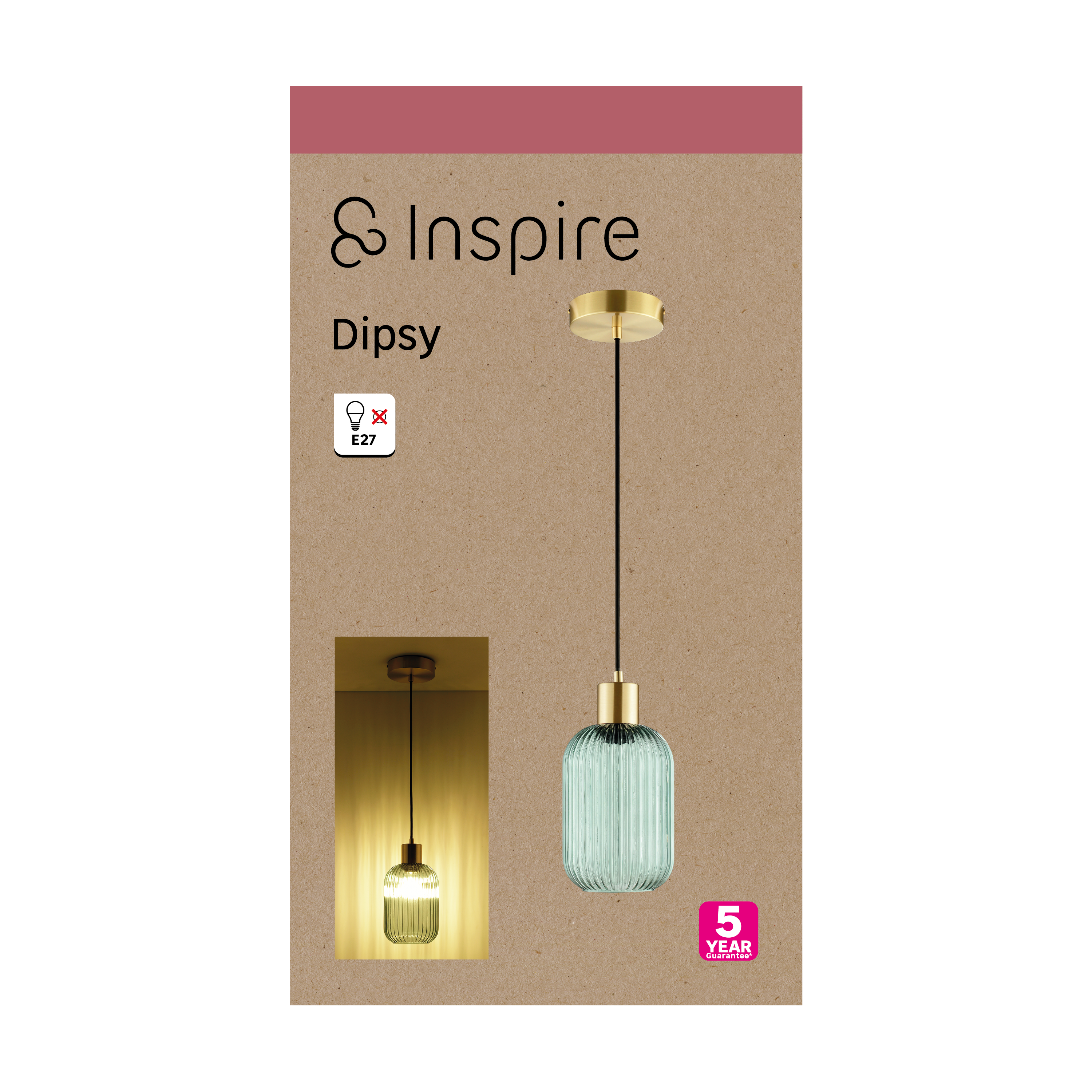 Suspension Dipsy verre, vert, Diam.14 cm INSPIRE, E27 - 11