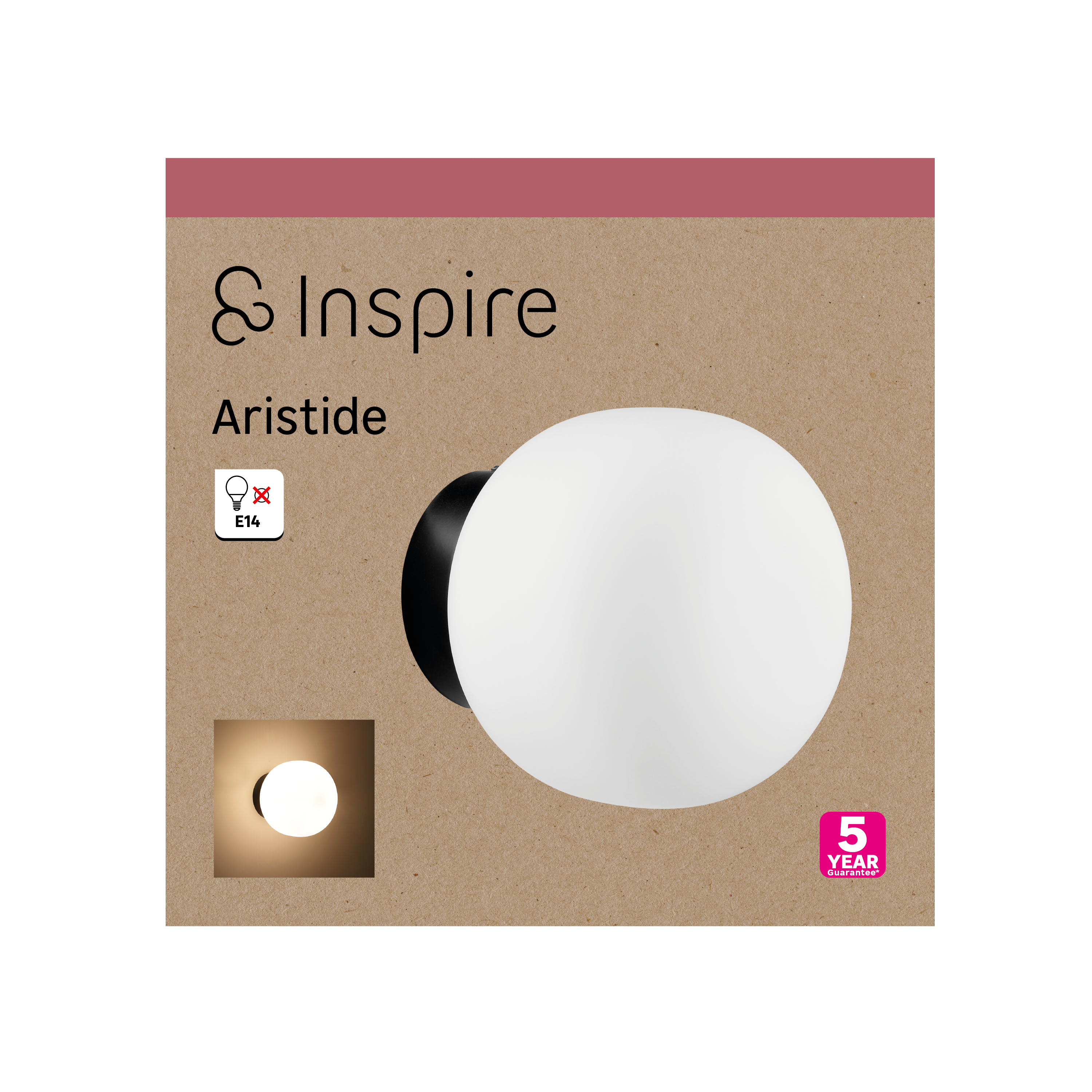 Aplique Aristide INSPIRE E14 blanco 17 cm - 4