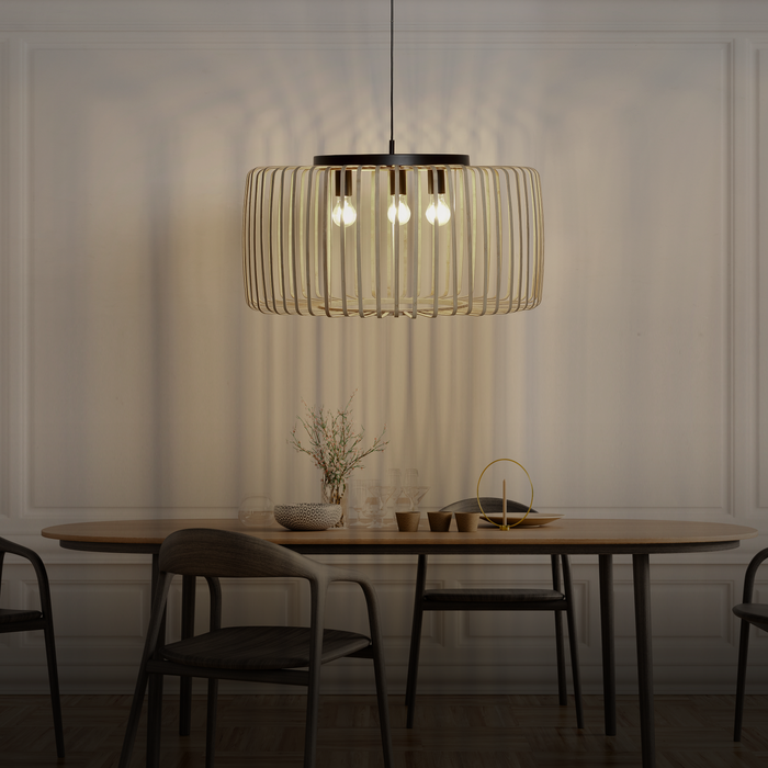 Lampa wisząca Pecan bambus 3 x E27 Inspire