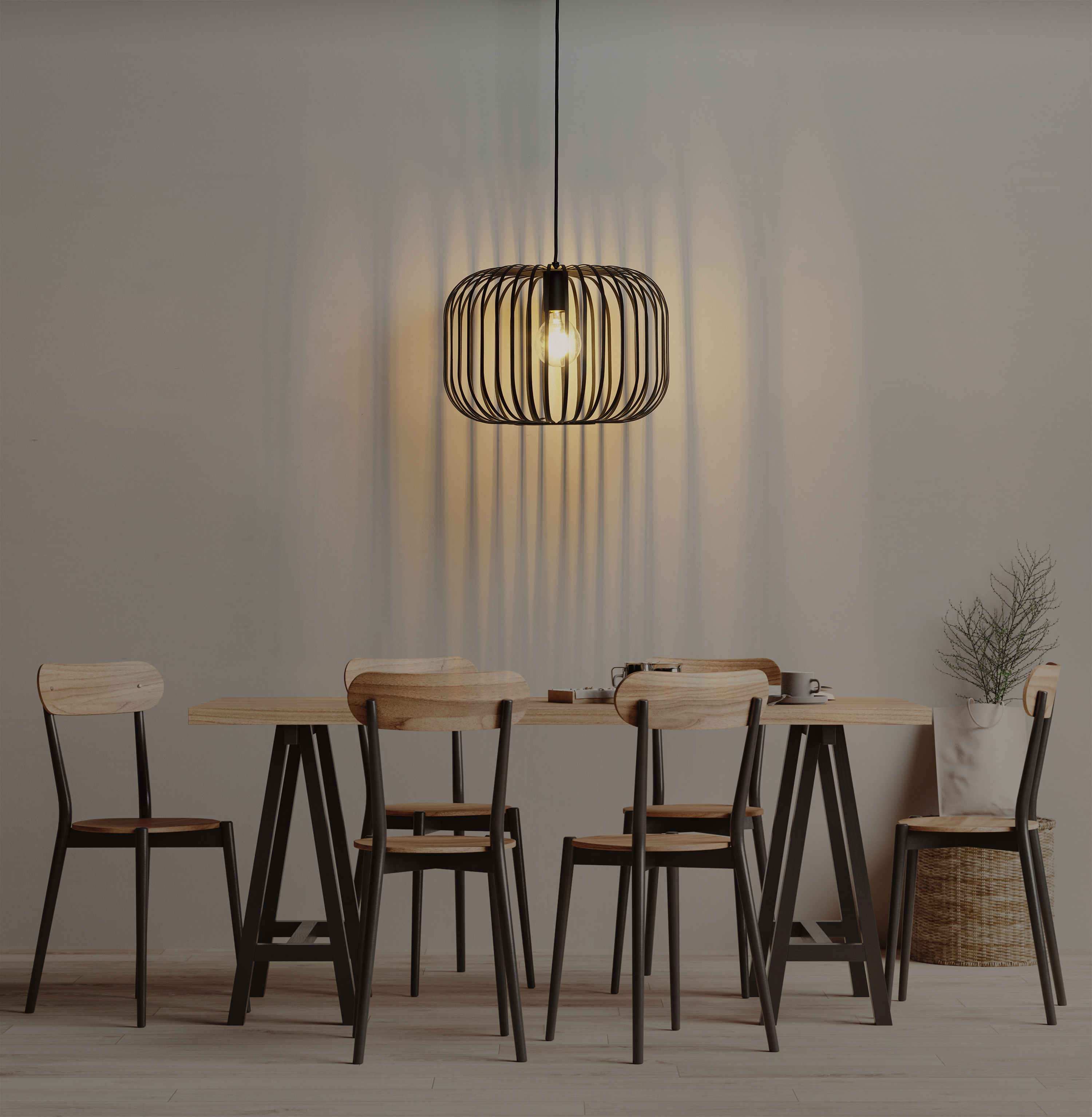 Lampa wisząca Pecan czarna E27 Inspire - 6