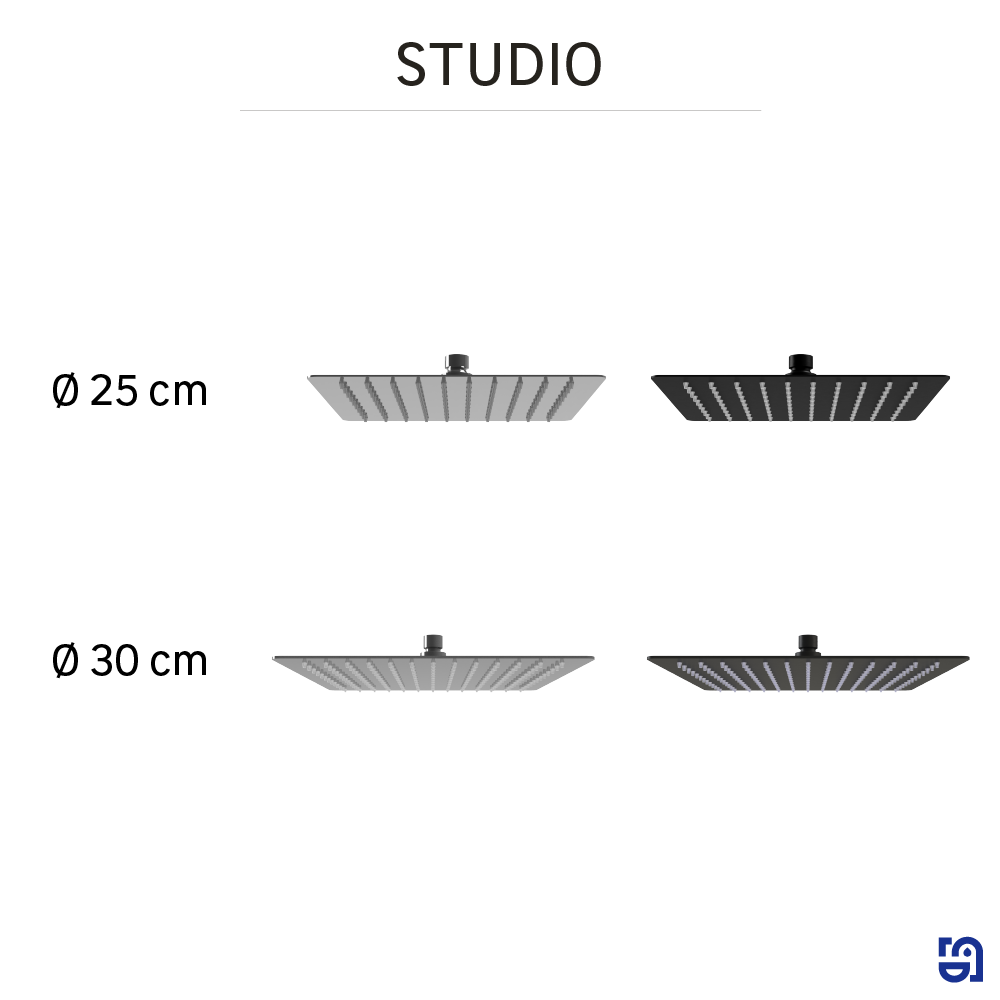 Cabeça de duche 25 cm cromado Sensea Studio - 7