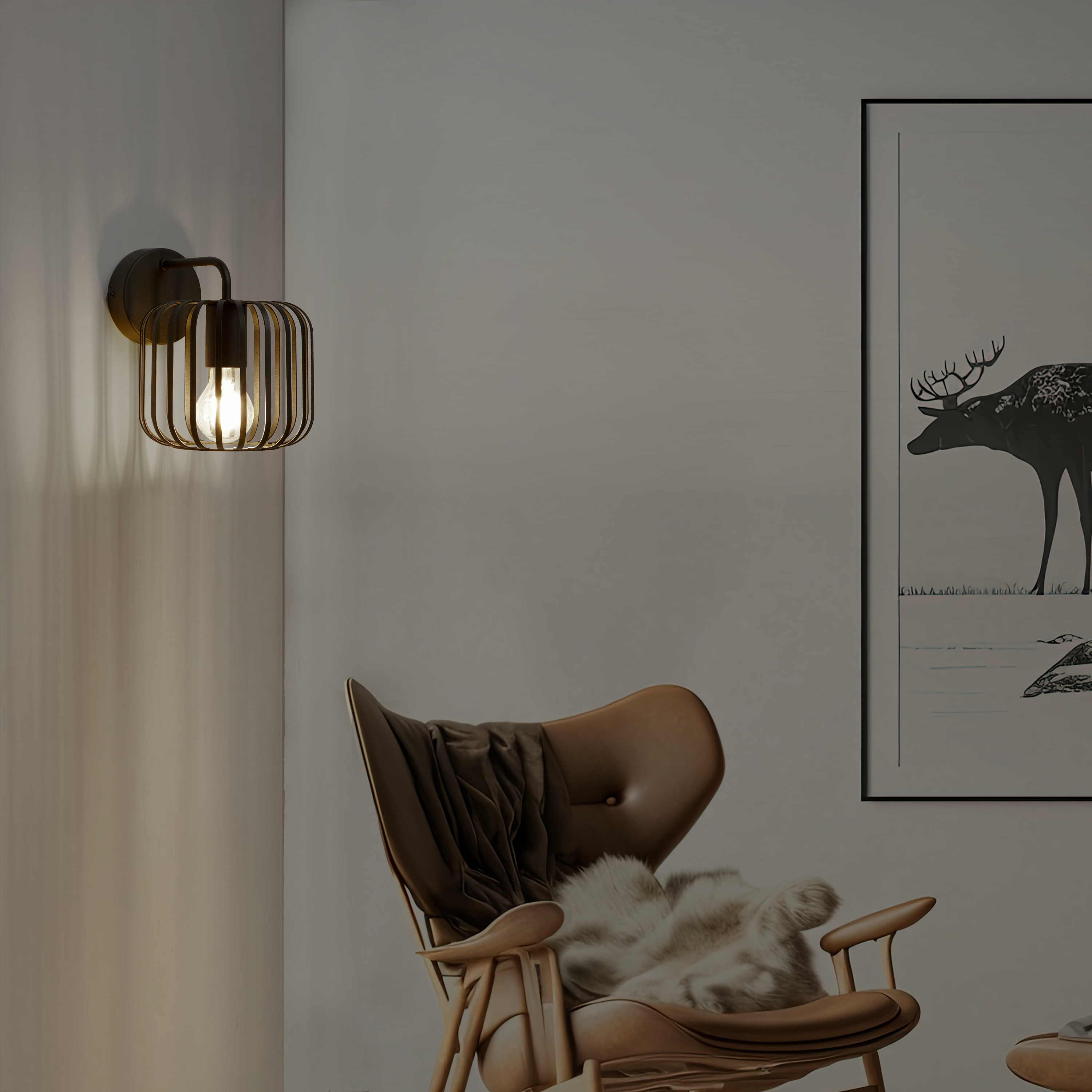 Kinkiet Pecan czarny E27 Inspire - 5