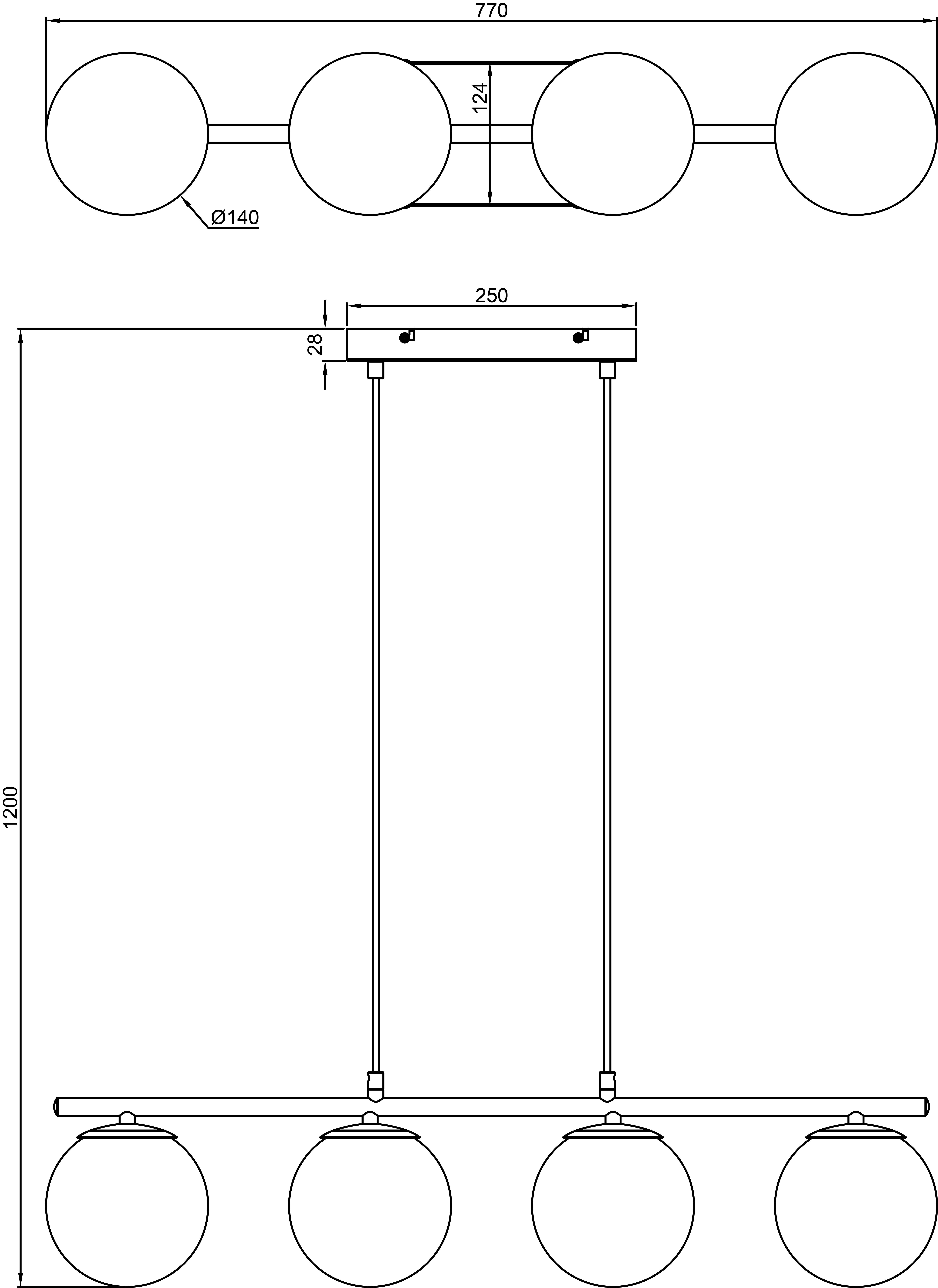 Lampadario Glamour Callas oro paralume ambrato 4x E14 Ø13.5cm INSPIRE - 14