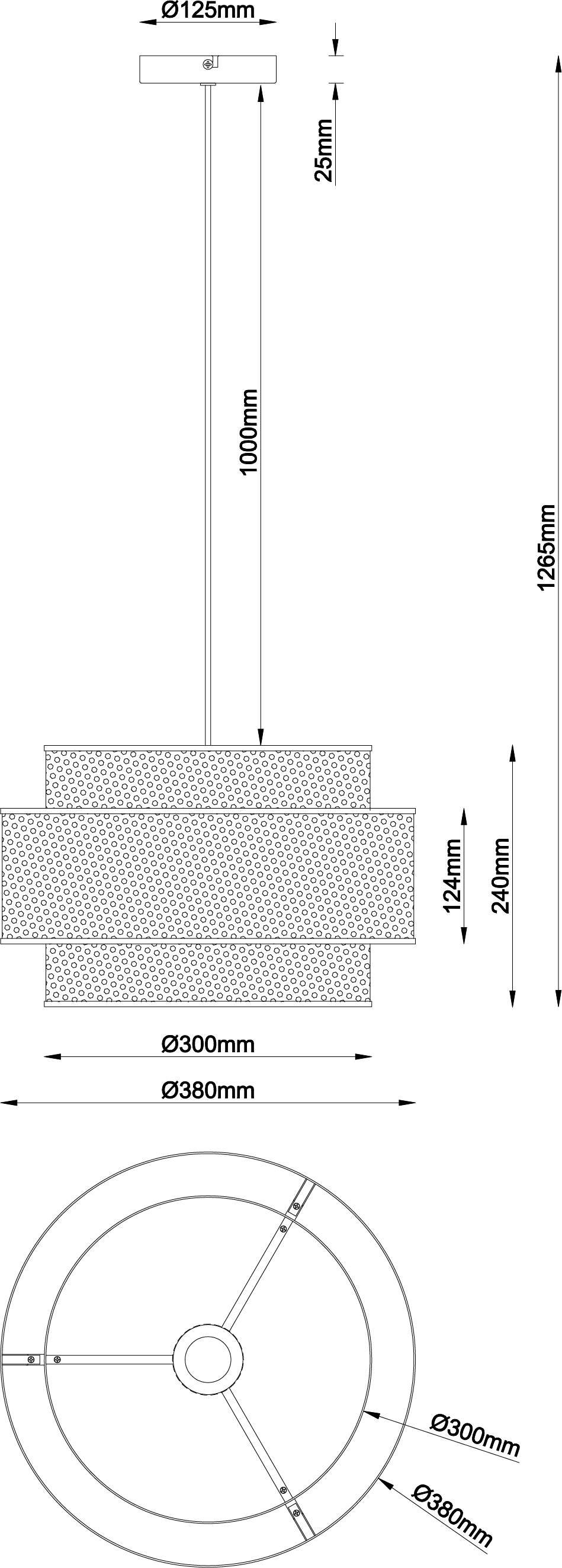 Lampa wisząca Cilaos czarna E27 Inspire - 9