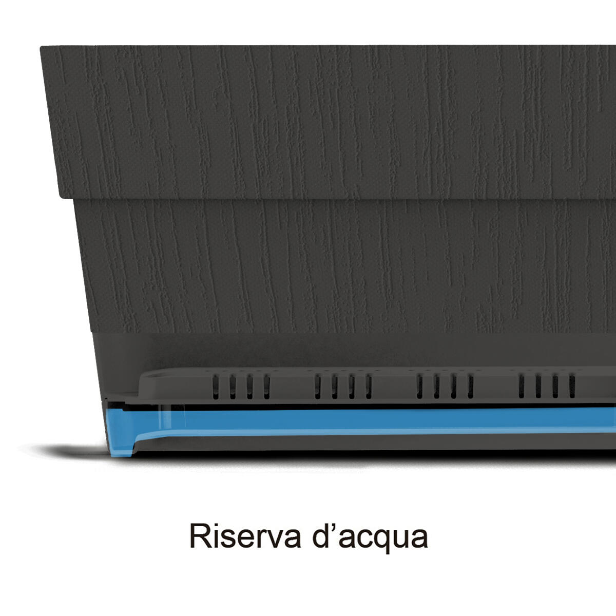 Vaso con sottovaso e supporto Ethica in polipropilene antracite L 50 x H 17 cm, 9.5 l STEFANPLAST - 6