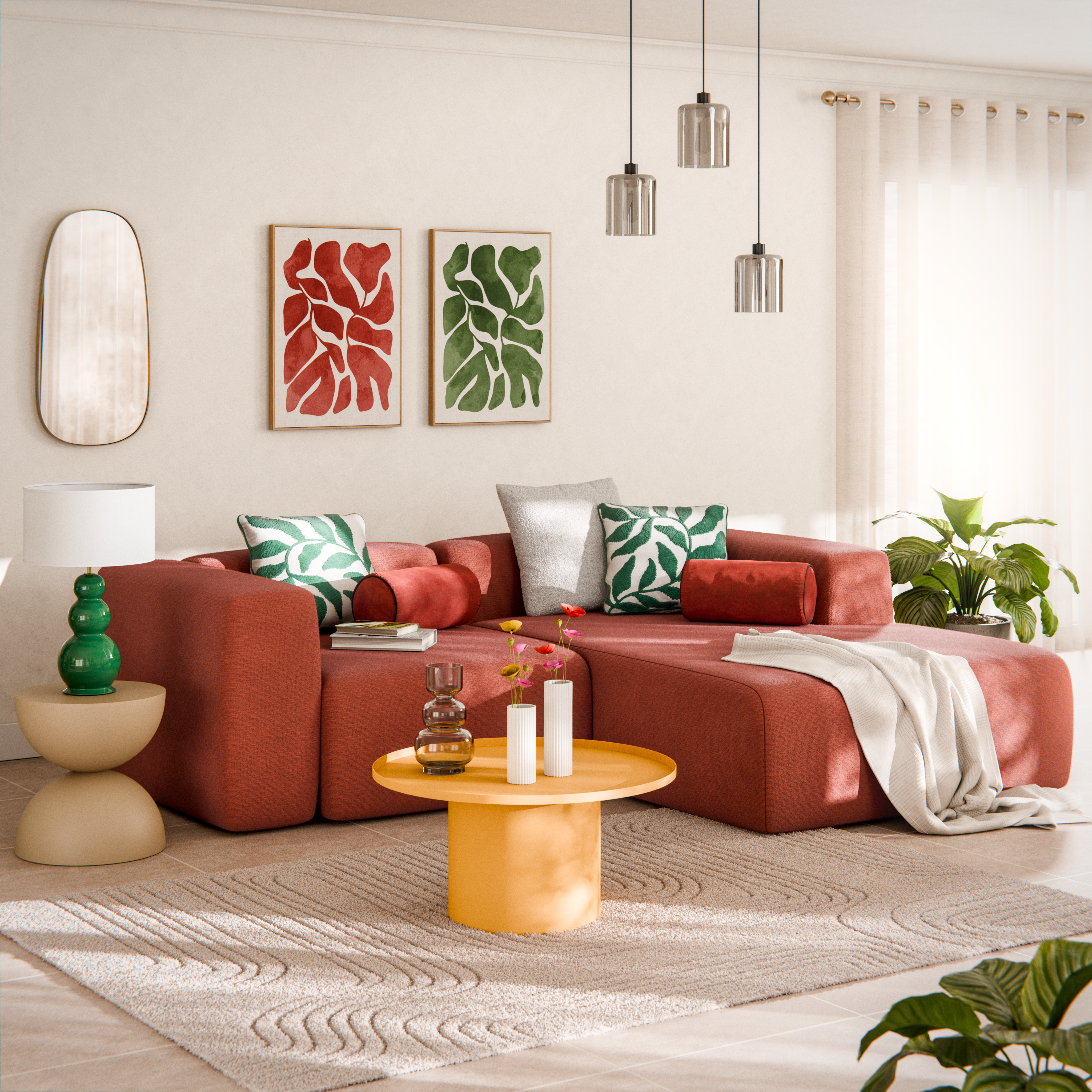 Espejo enmarcado de pared ovalado Glam metal latón brillante INSPIRE de 40 x 78 cm - 9