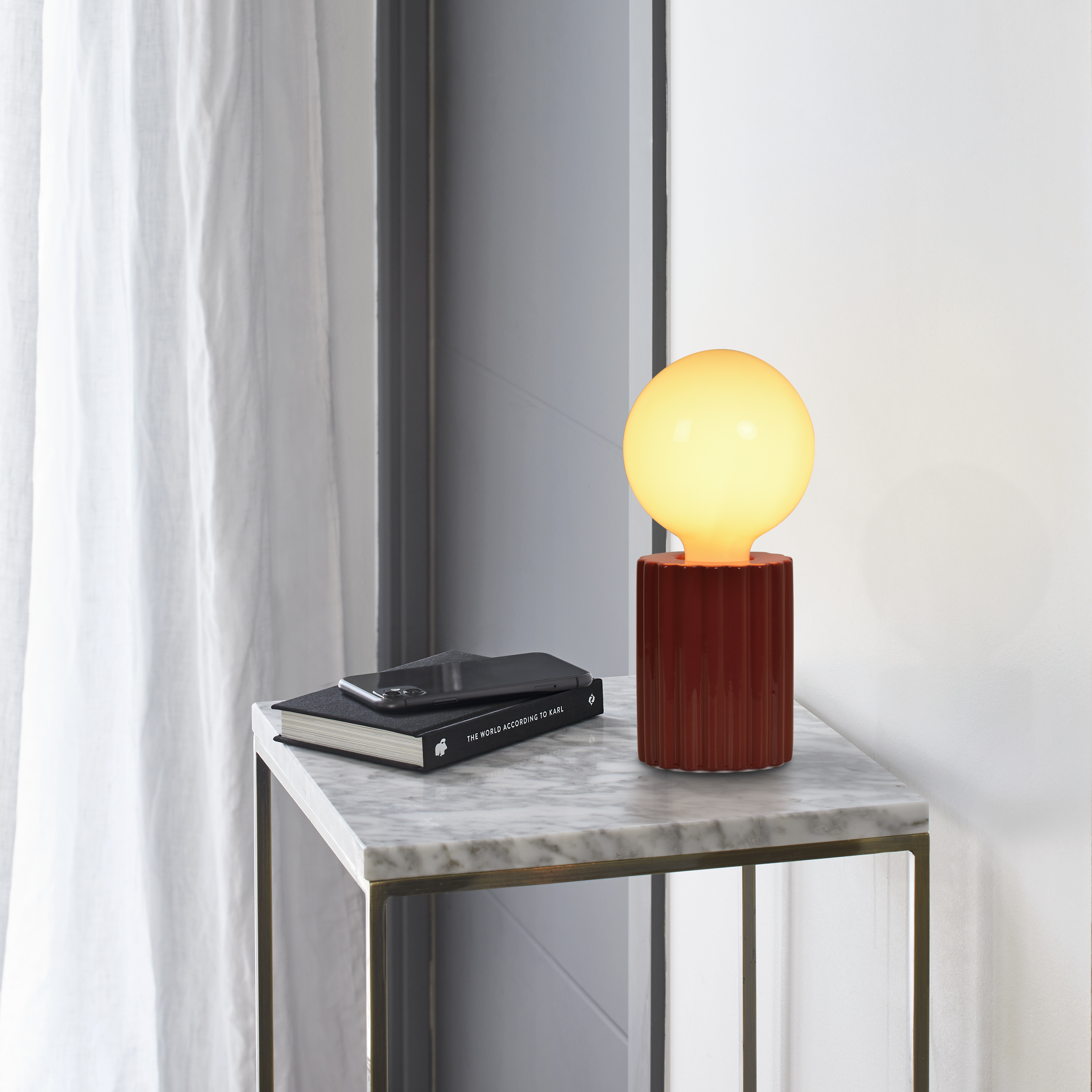 Lampa stołowa Tyamo bordowa E27 Inspire - 17