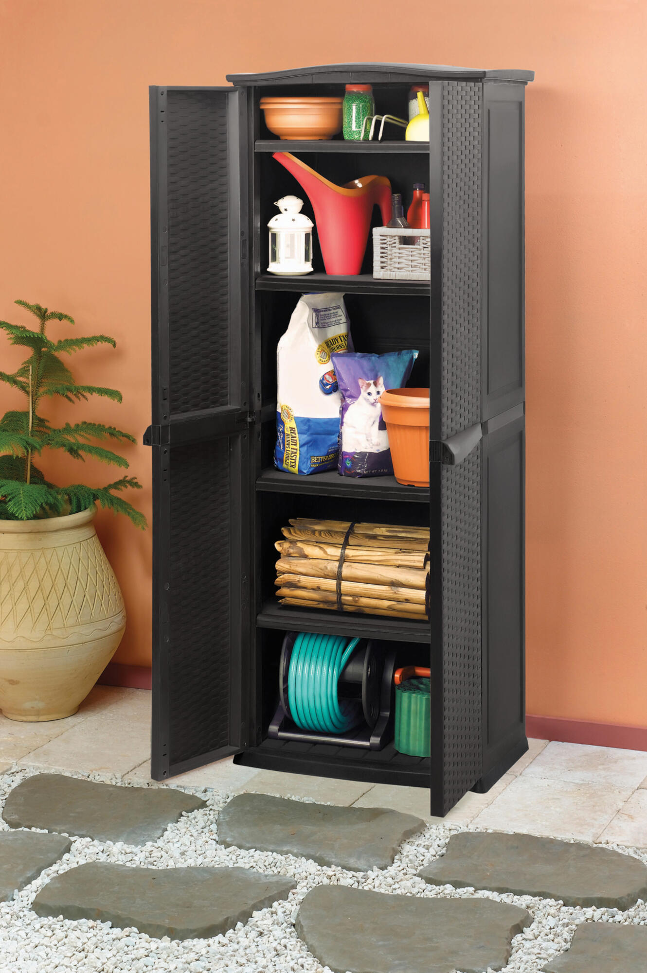 Armario de exterior de resina MP Rattan 65x177x45 cm - 2