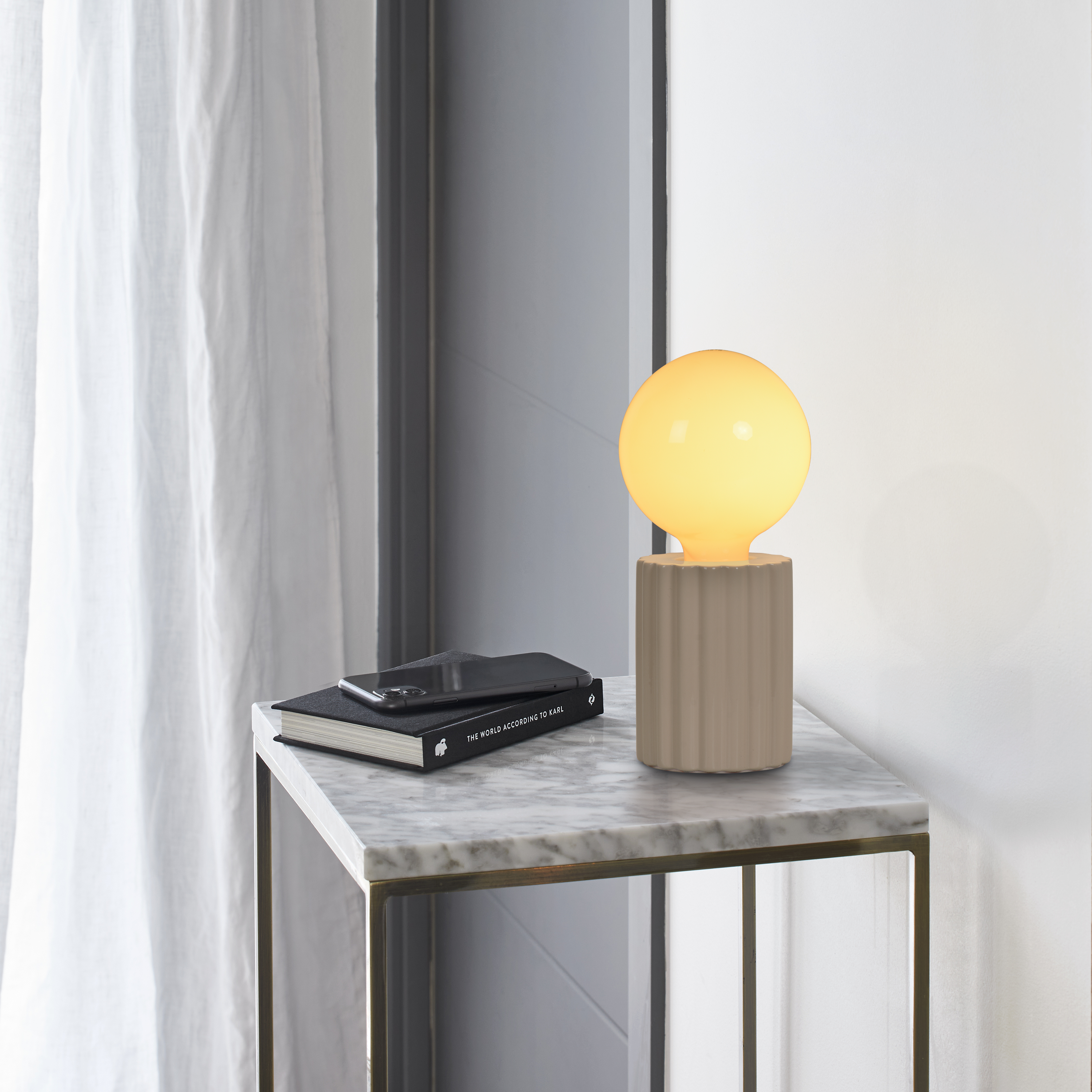 Lampa stołowa Tyamo beżowa E27 Inspire - 10