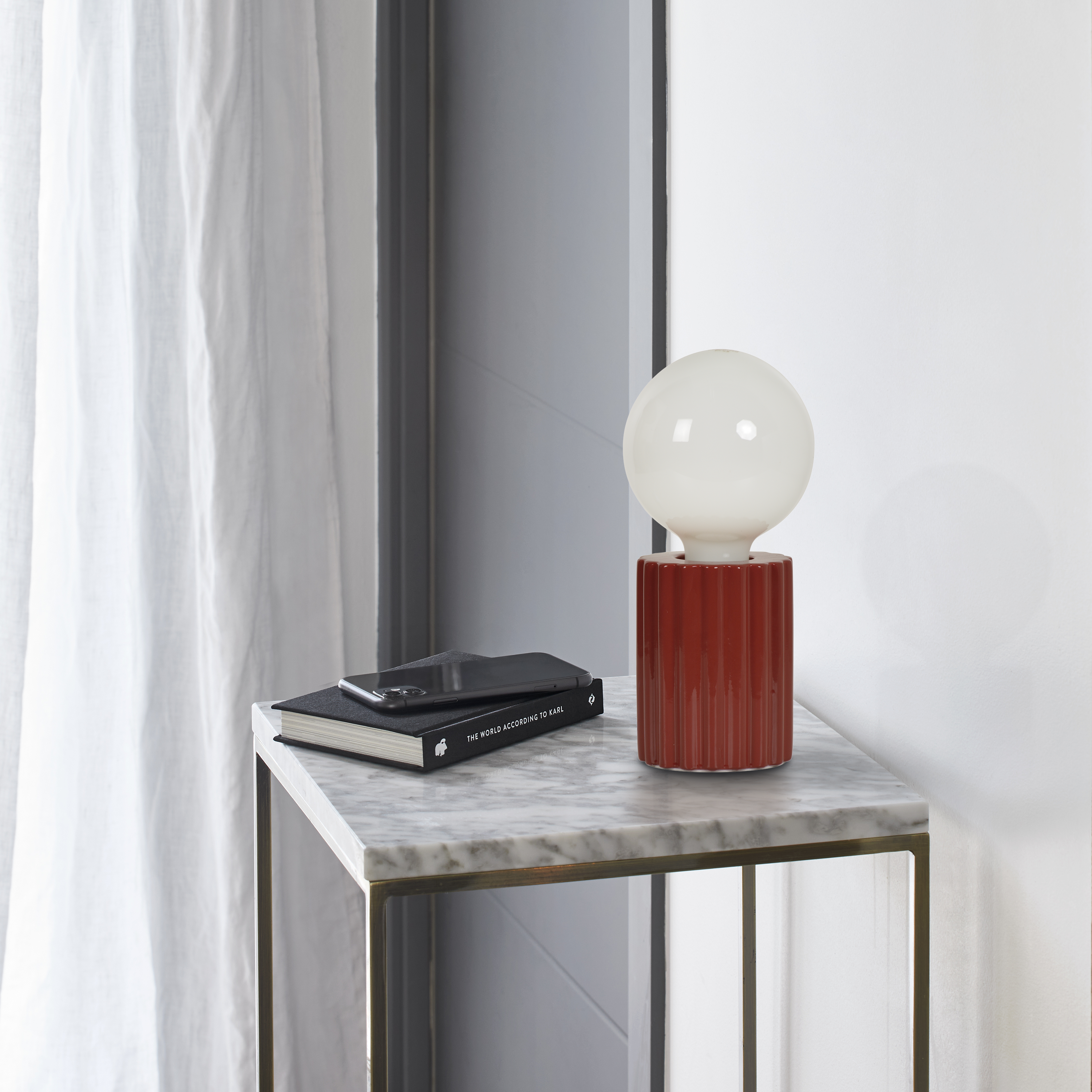 Lampa stołowa Tyamo bordowa E27 Inspire - 16