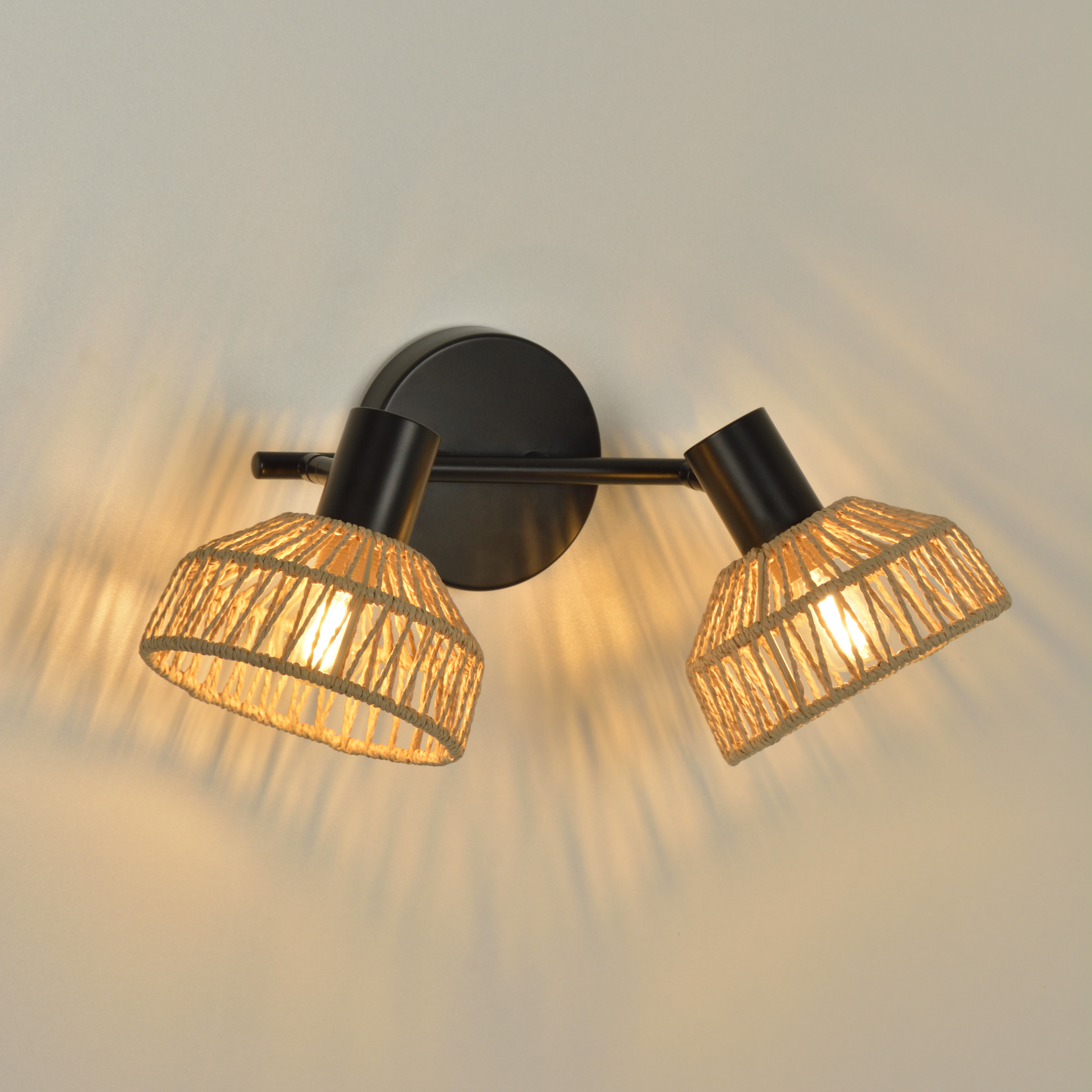 Rampe de 2 spots, E14, acier/corde, Mikona, INSPIRE - 4