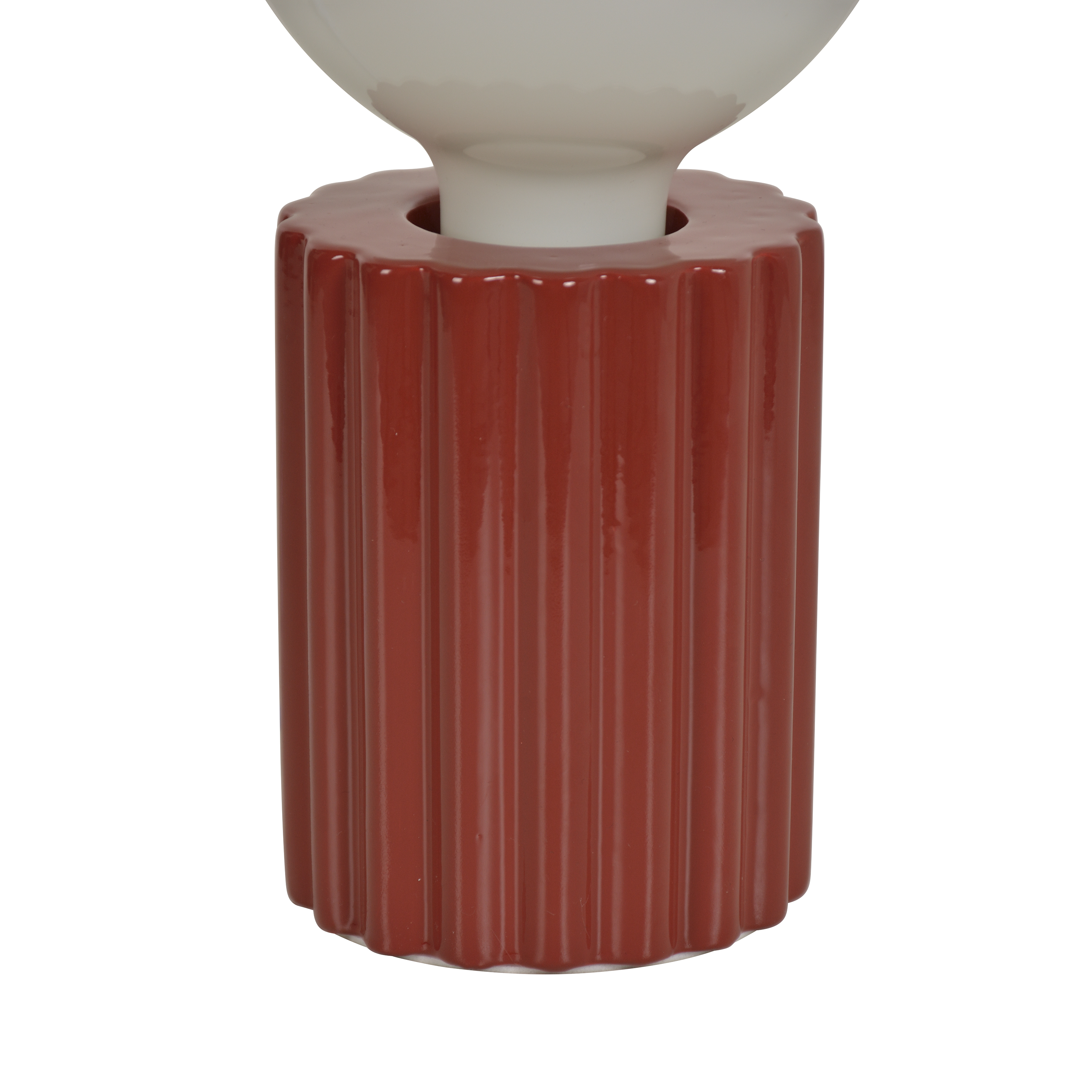 Lámpara de mesa compatible con casquillo E27 Tyamo INSPIRE con estructura cerámica roja pantalla de cerámica alimentación a red - 6