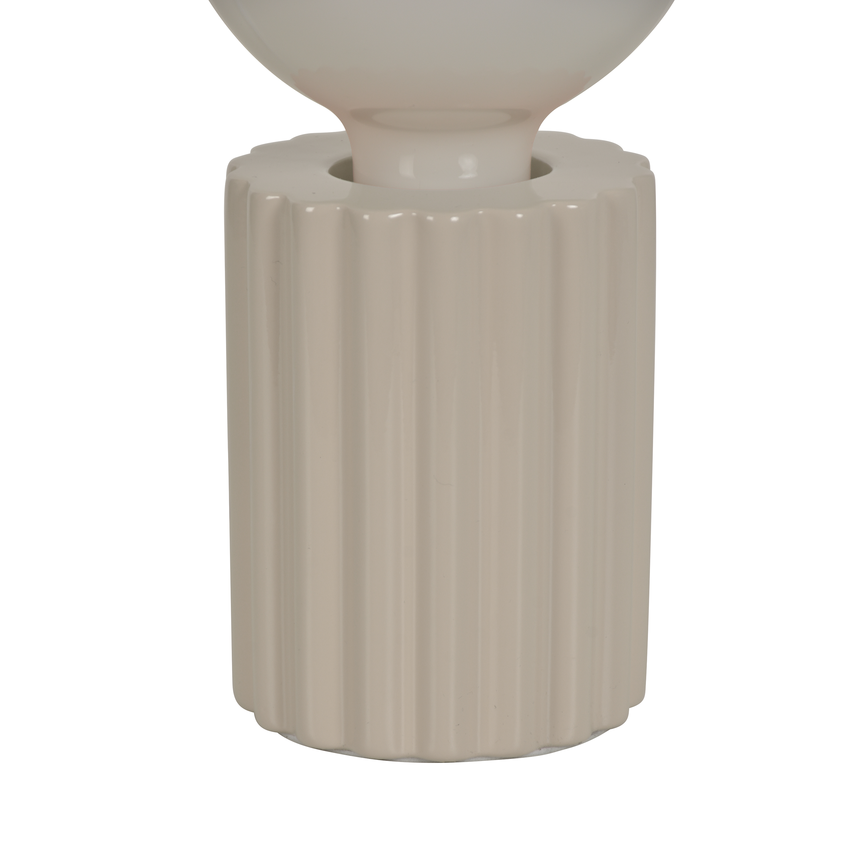 Lámpara de mesa compatible con casquillo E27 Tyamo INSPIRE con estructura cerámica beige pantalla de cerámica alimentación a red - 6