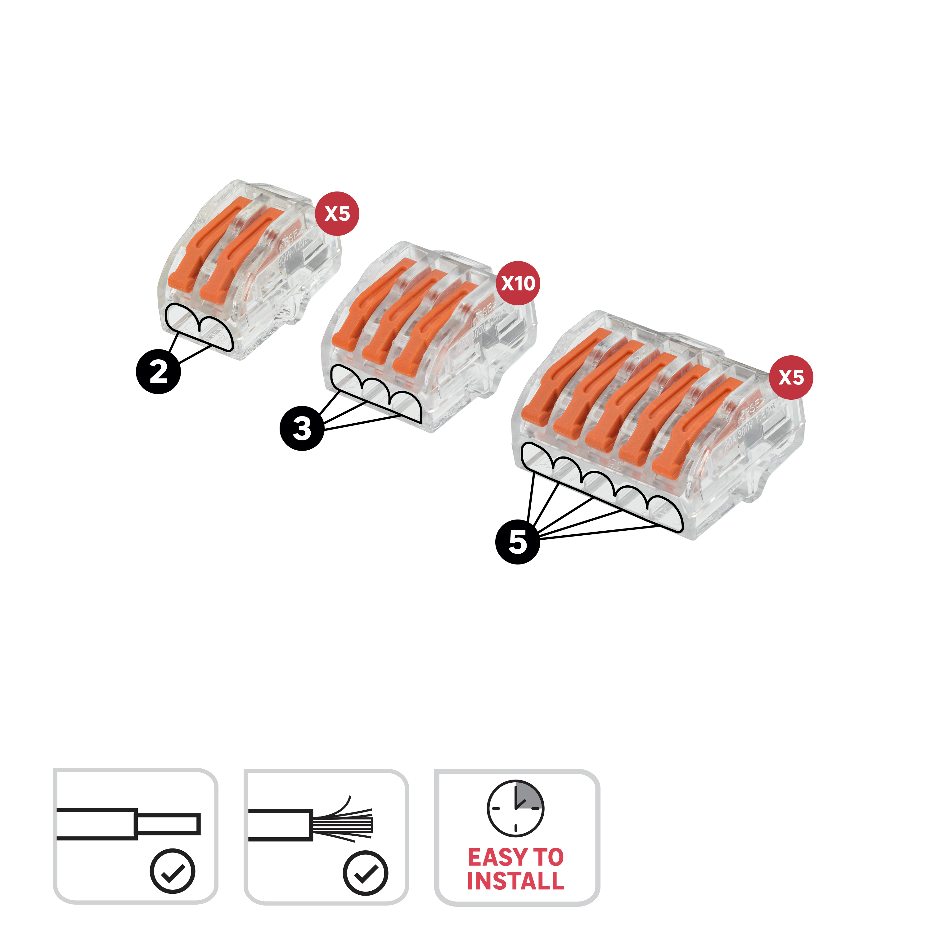 Assortiment de 20 minibornes à levier LEXMAN - 2
