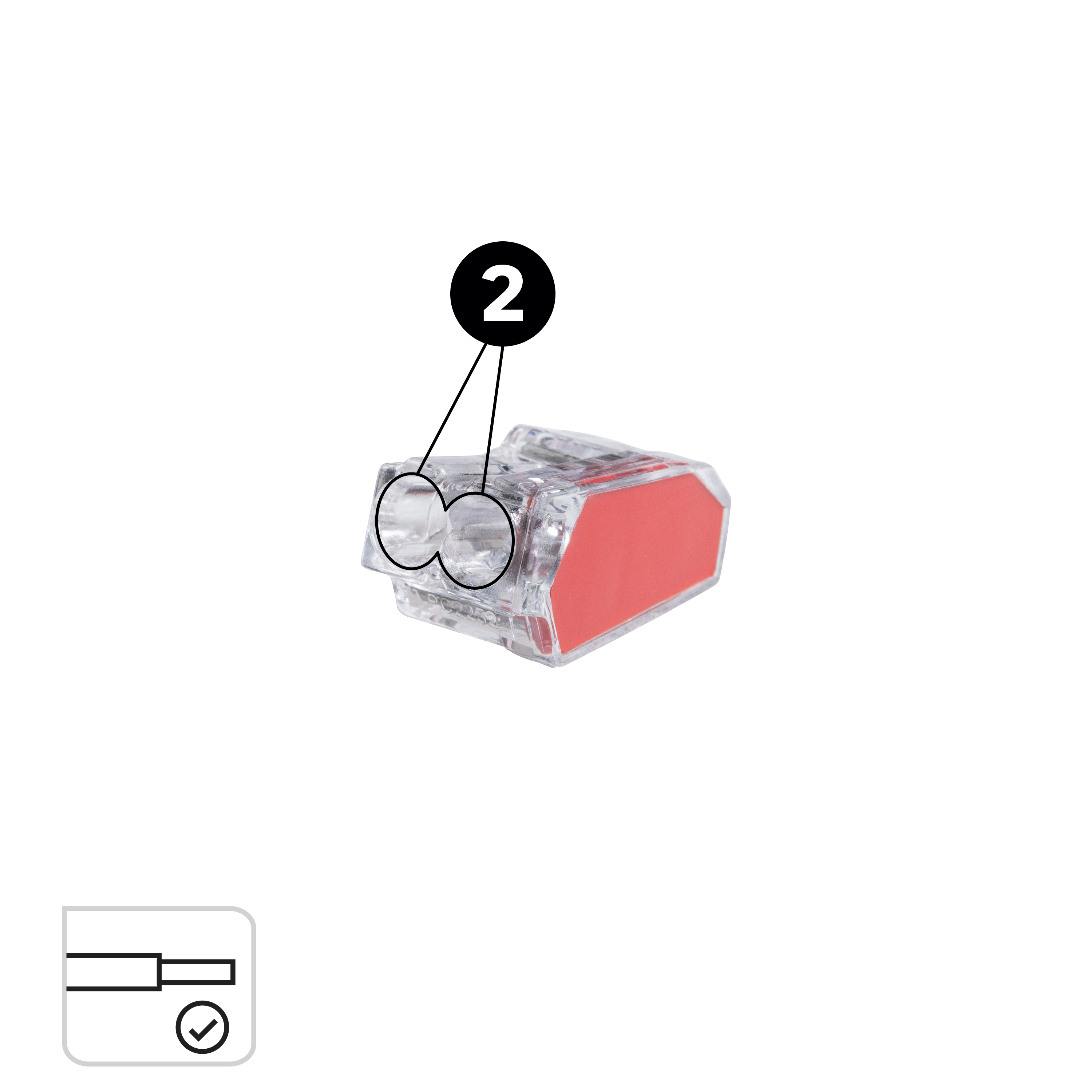 Lot de 20 bornes automatiques, 2.5mm² pour rigide LEXMAN 2 FILS - 2