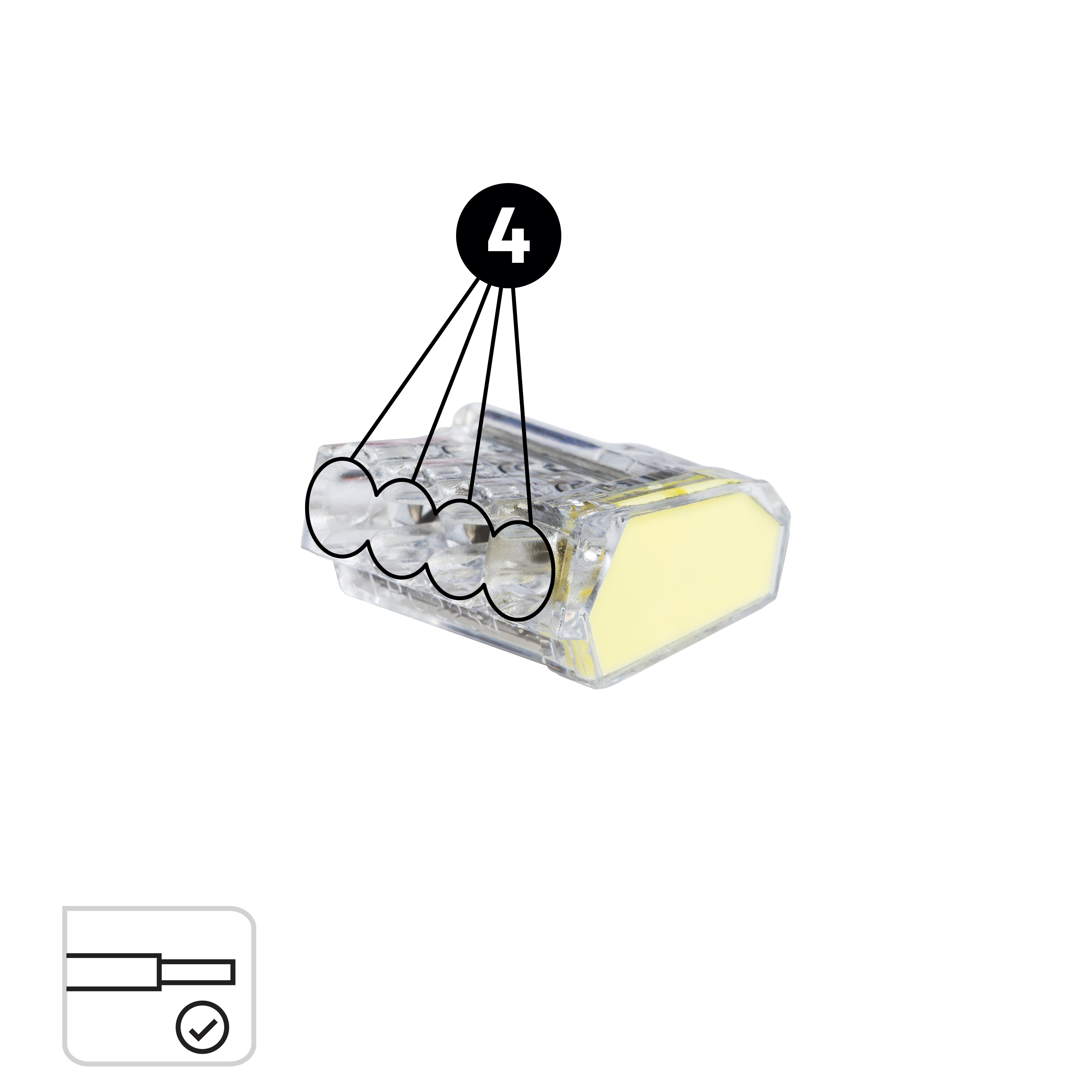 Lot de 20 bornes automatiques, 2.5mm² pour rigide LEXMAN 4 FILS - 2