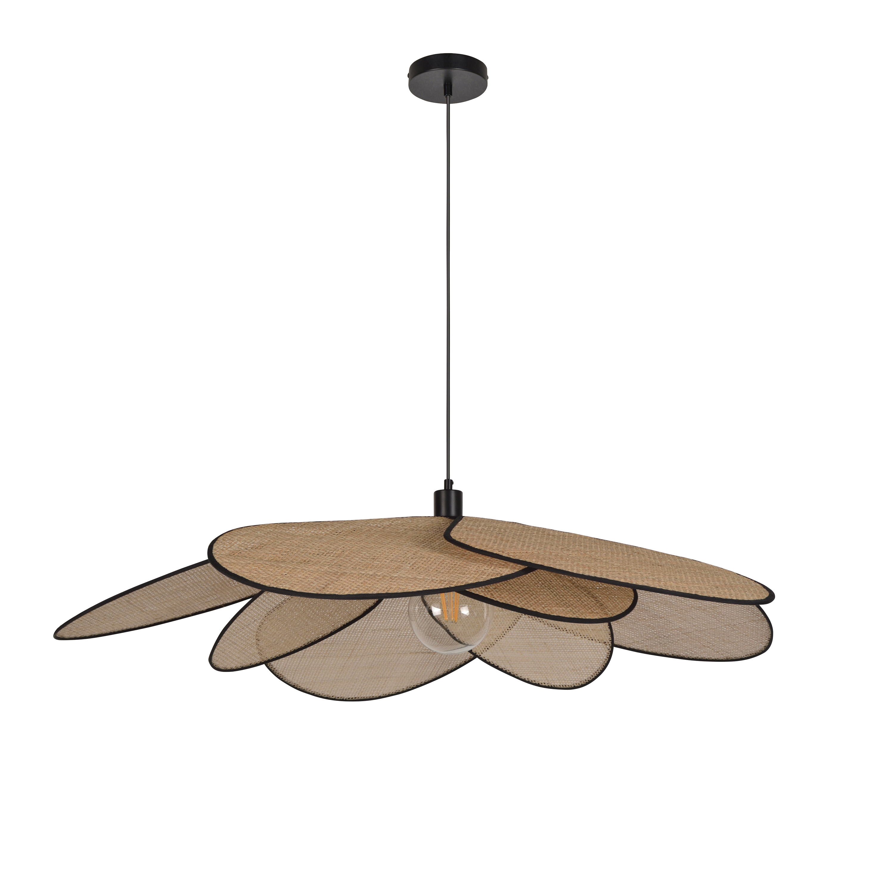 Candeeiro de teto suspenso BAMAKO E27 1 luz natural PVC D110cm Inspire - 2