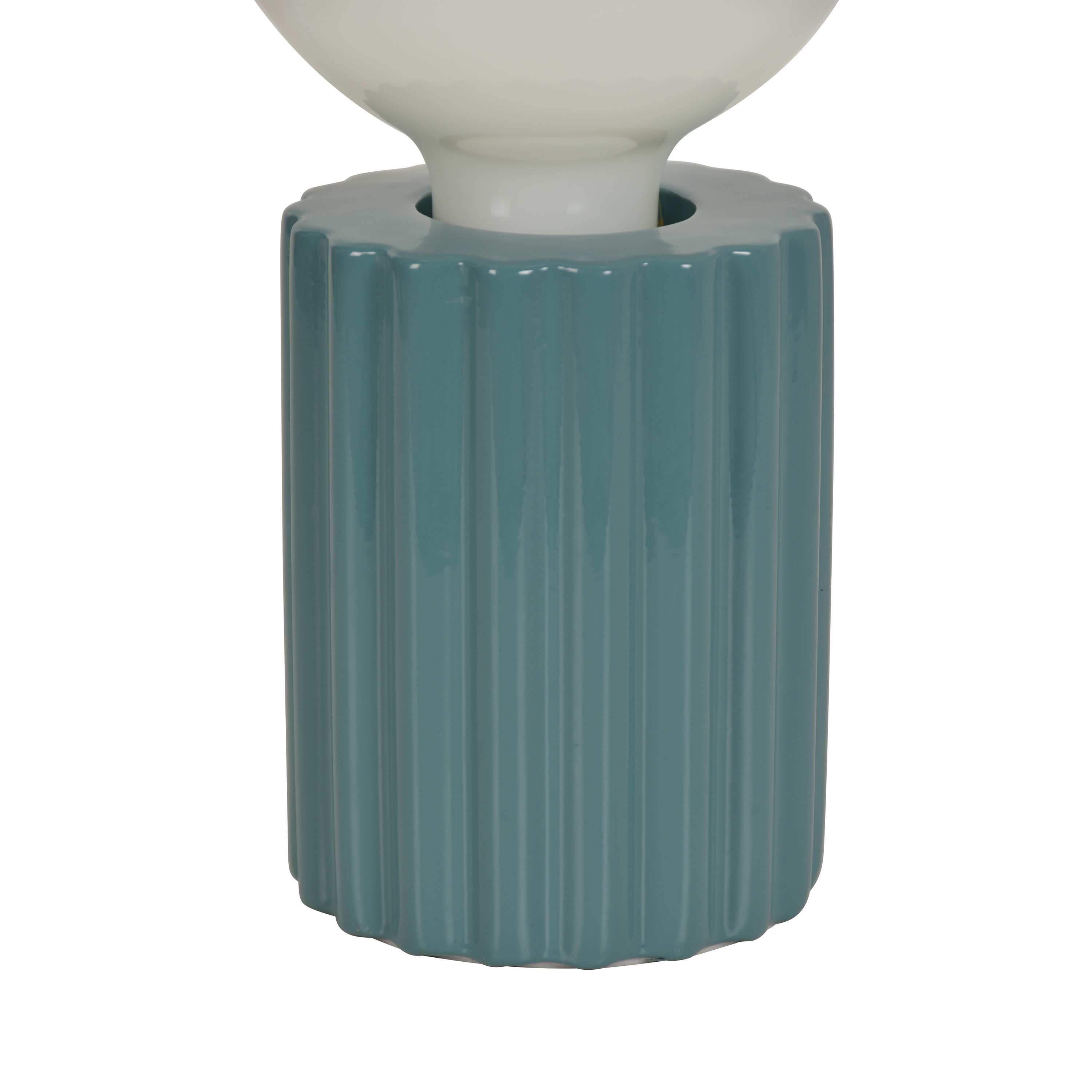 Lámpara de mesa compatible con casquillo E27 Tyamo INSPIRE con estructura cerámica azul claro pantalla de cerámica alimentación a red - 8