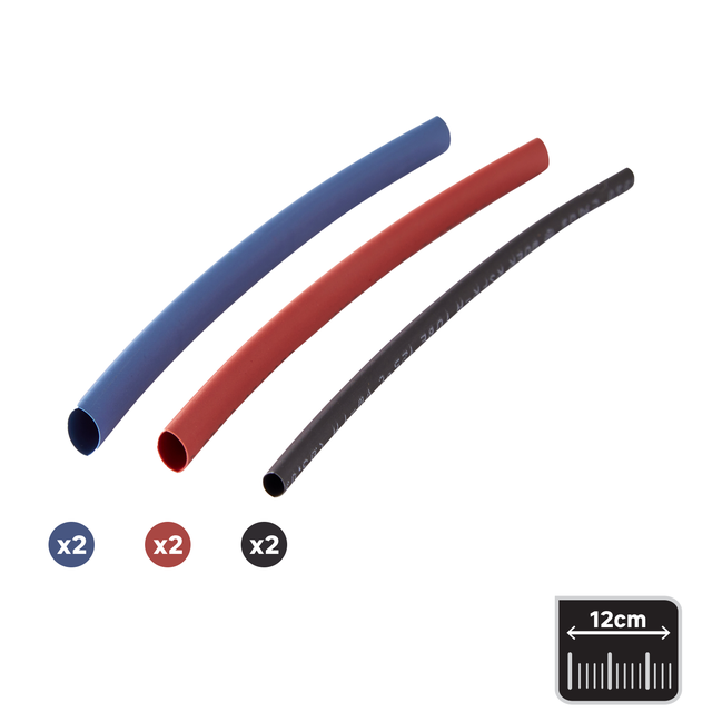 Gaine thermorétractable multicouleur, L.0.12 m x l.0 mm, Diam.6 mm, LEXMAN