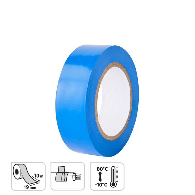 Ruban adhesif, L.10 m x l.19 mm bleu, LEXMAN