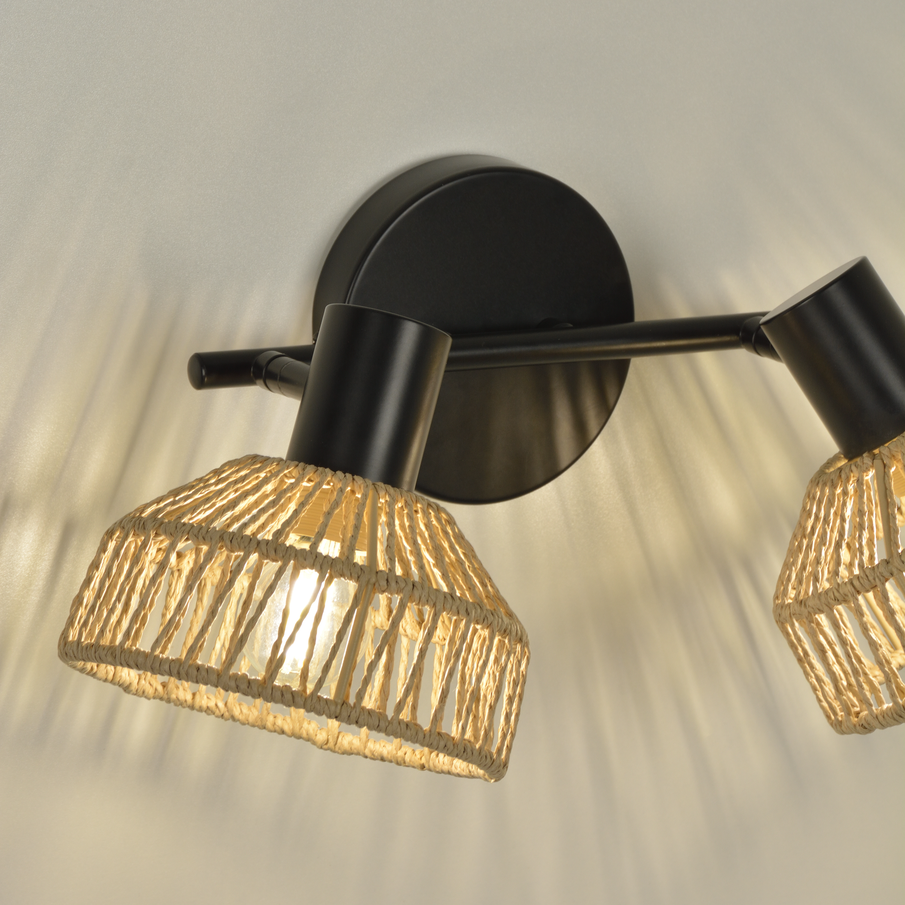 Rampe de 2 spots, E14, acier/corde, Mikona, INSPIRE - 6