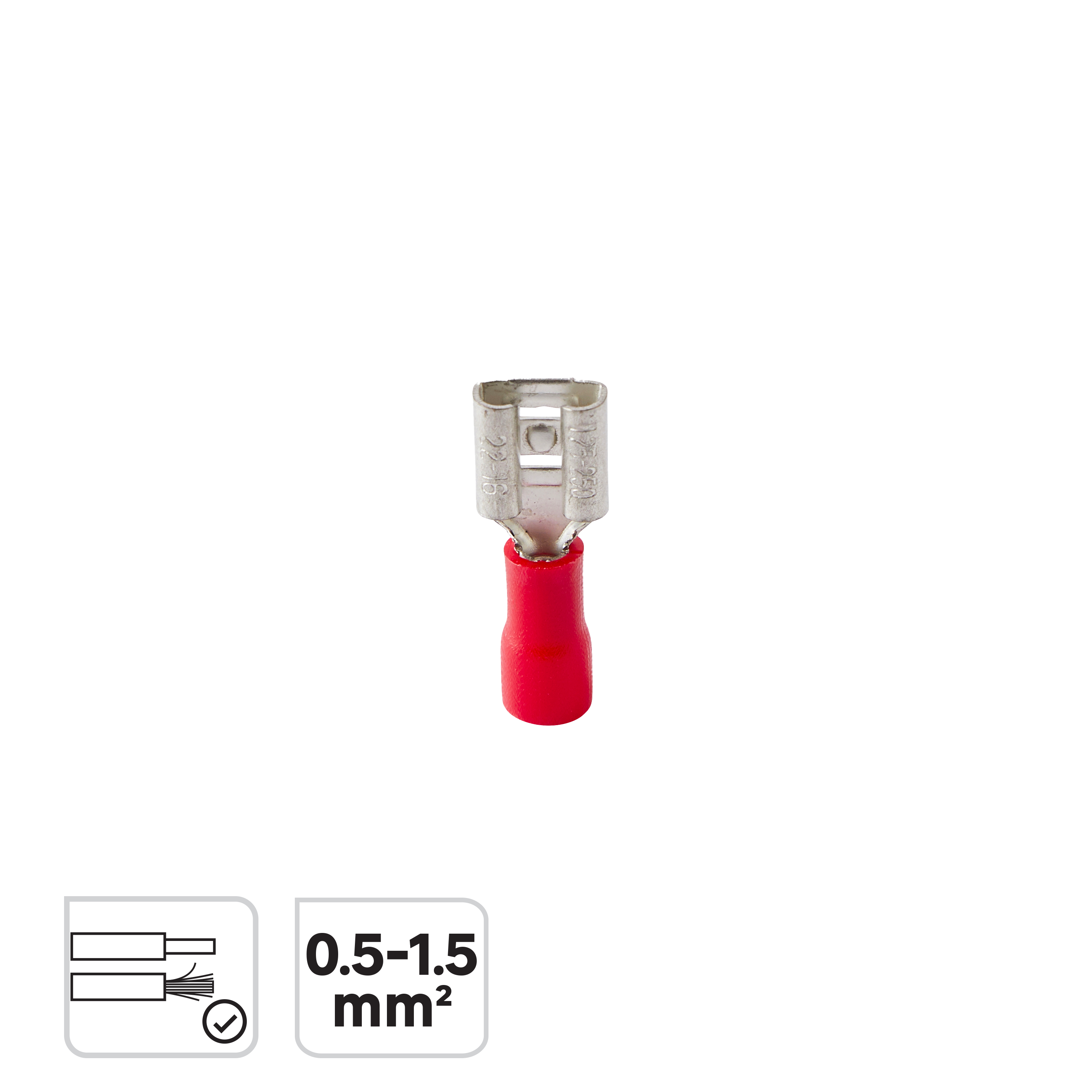 50 terminais fêmea 0,5-1,5MM2 6,3 VERMELHO LEXMAN - 3