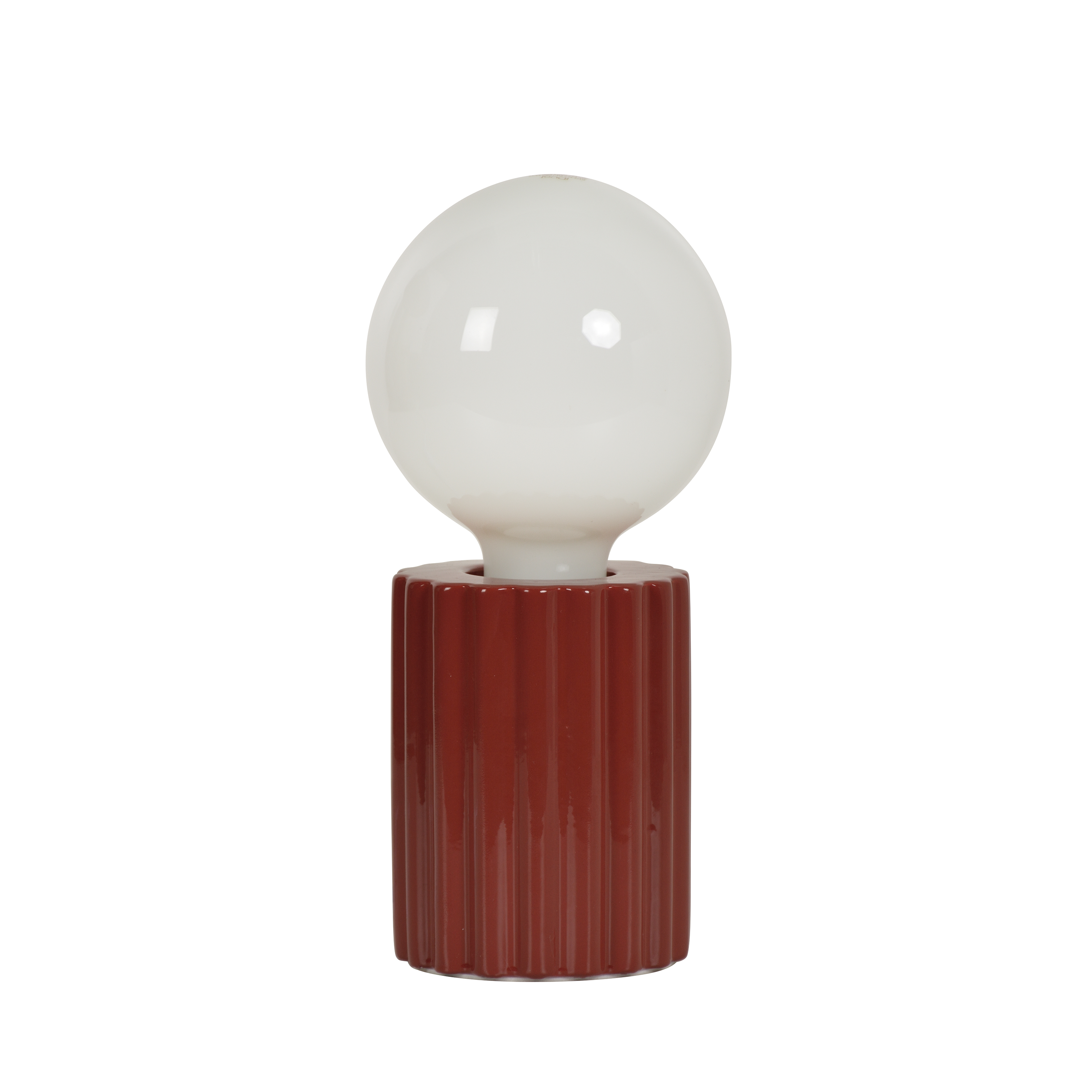 Lampe E27 Tyamo, céramique, rouge, H. 13cm, INSPIRE - 3