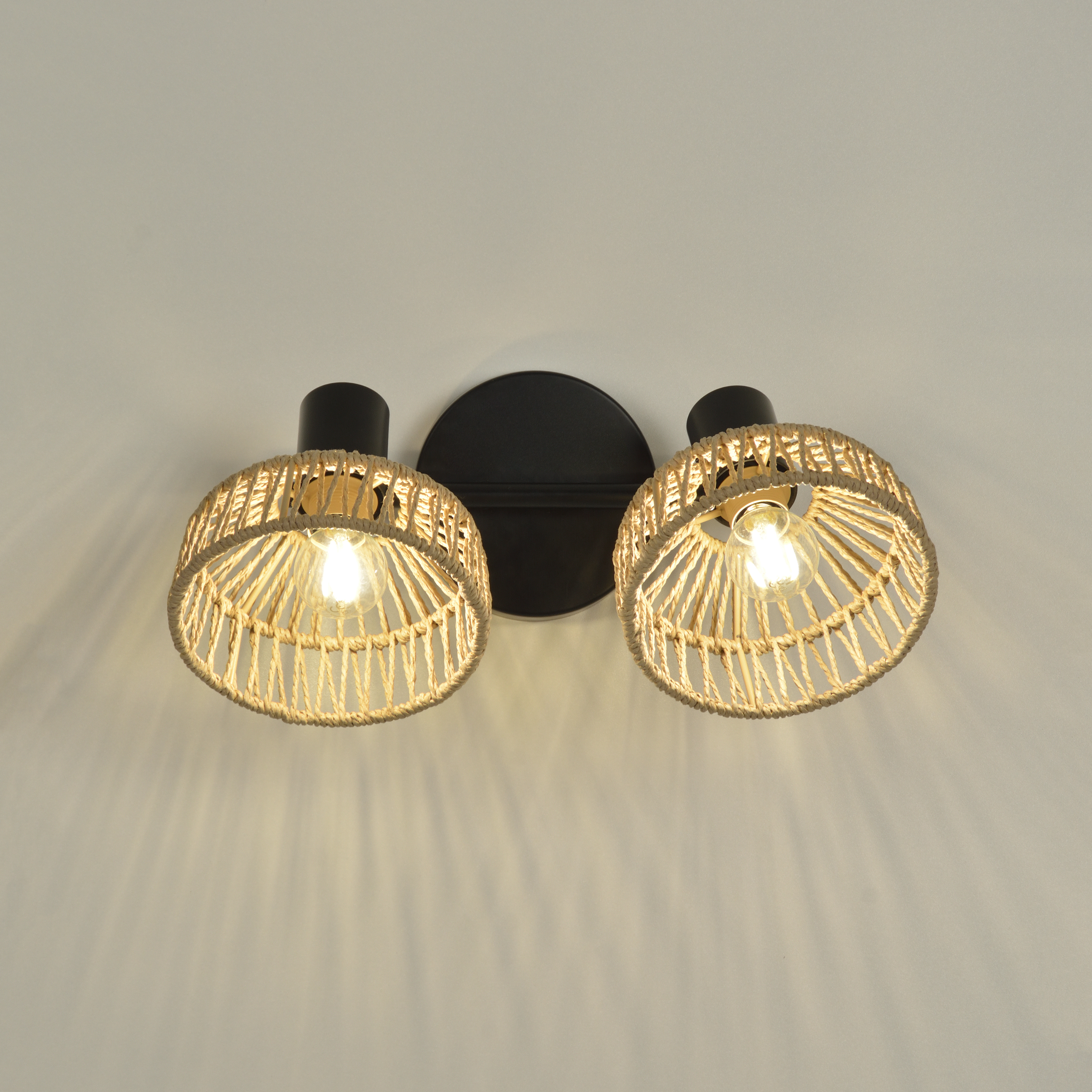 Rampe de 2 spots, E14, acier/corde, Mikona, INSPIRE - 5